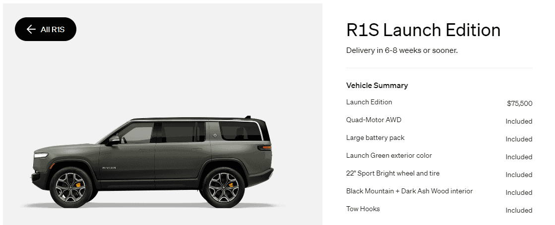 Rivian R1T R1S R1S Shop access live with lots of inventory! 1681320358499