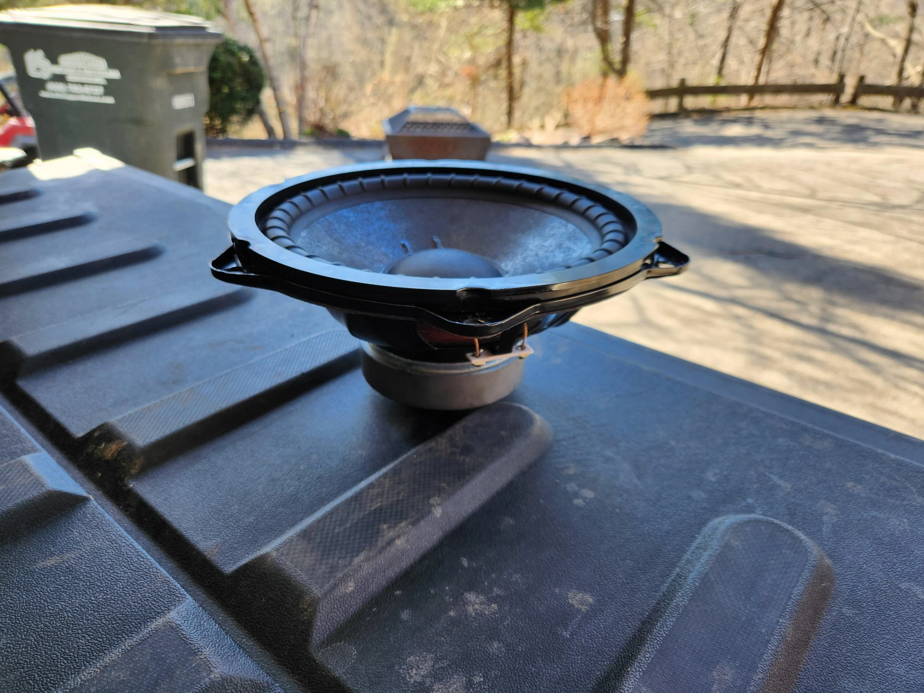 Rivian R1T R1S Upgraded the sub in R1S with aftermarket Alpine SWR-T10 Subwoofer 20230413_094652