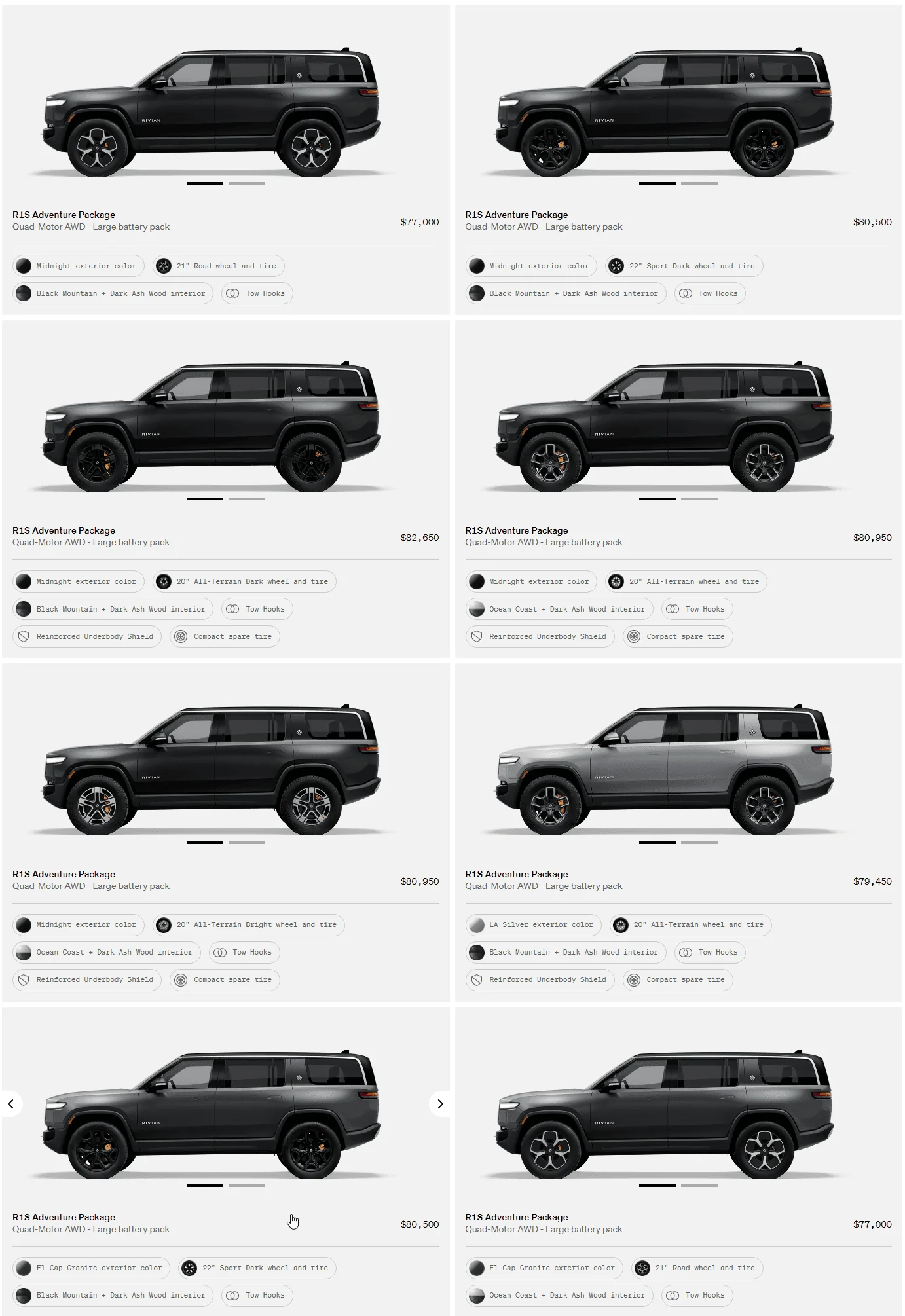 Rivian R1T R1S R1S Shop access live with lots of inventory! 1681414356976