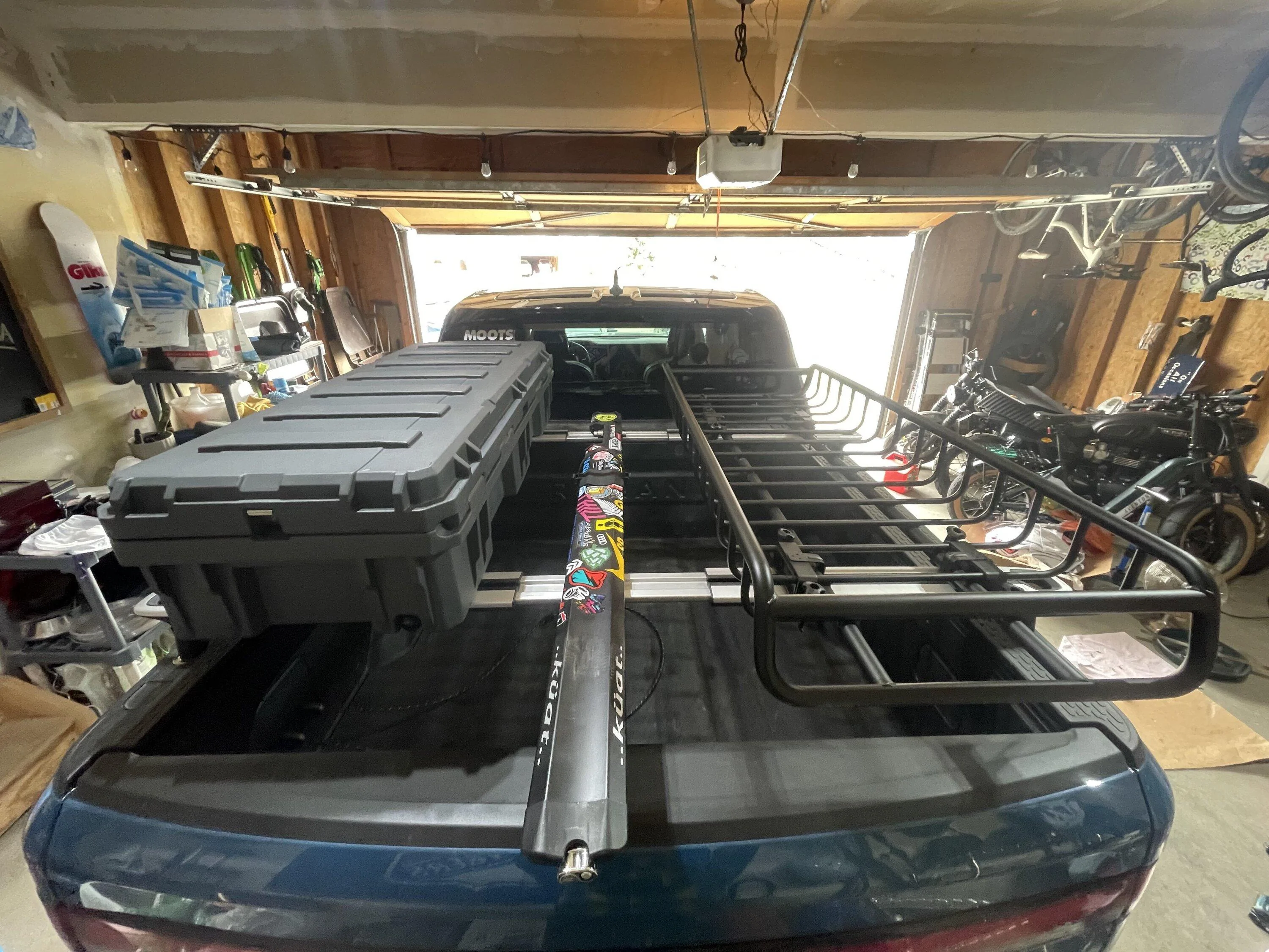 Rivian R1T R1S Roam Adventure Box 95L install on Crossbars on R1T (a quick DIY w. photos) IMG_2245