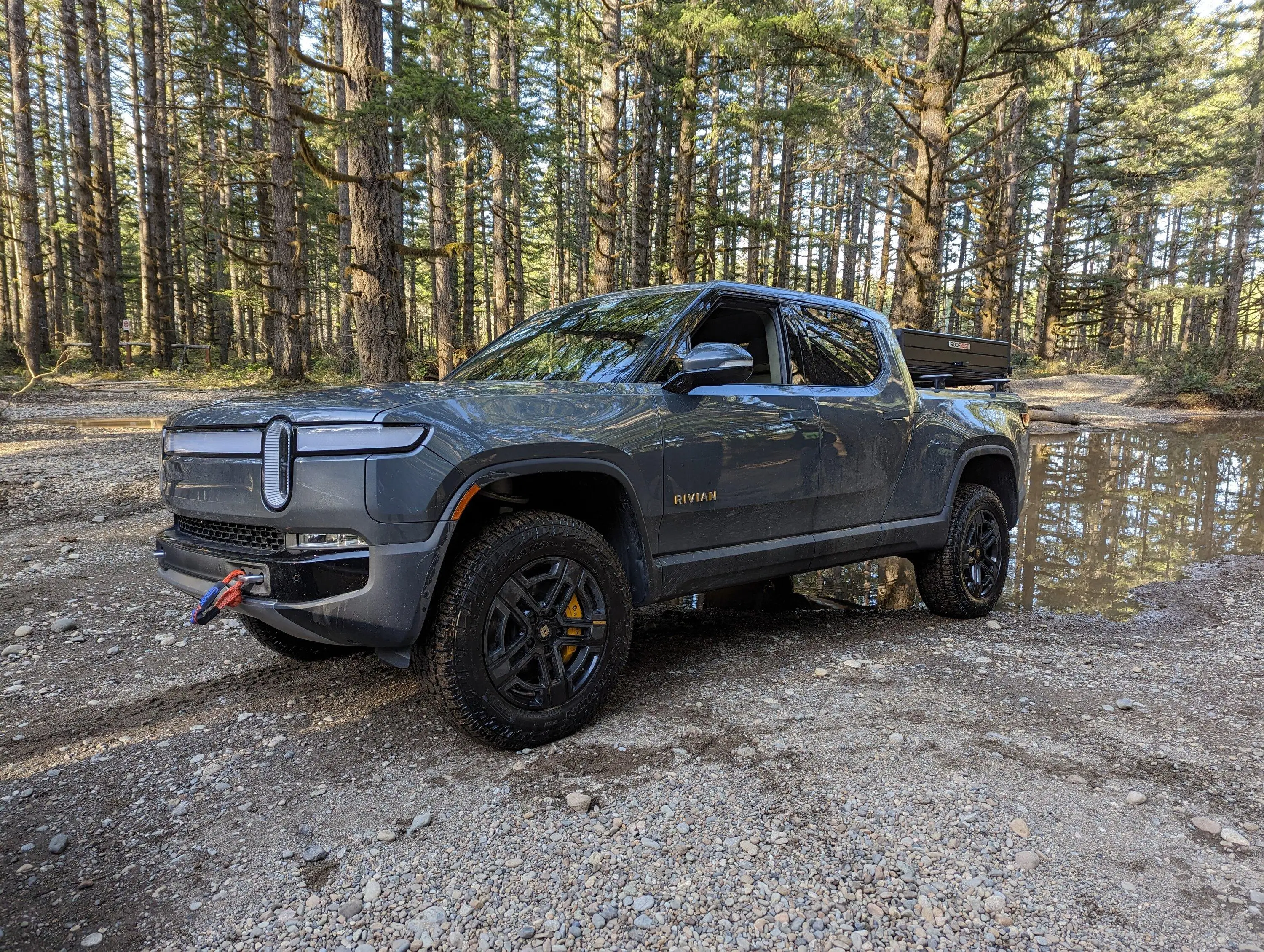 Rivian R1T R1S [Update: Made It Out!] Drive Motor Failure During Off-roading Excursion Through Water Crossing PXL_20230415_010312029