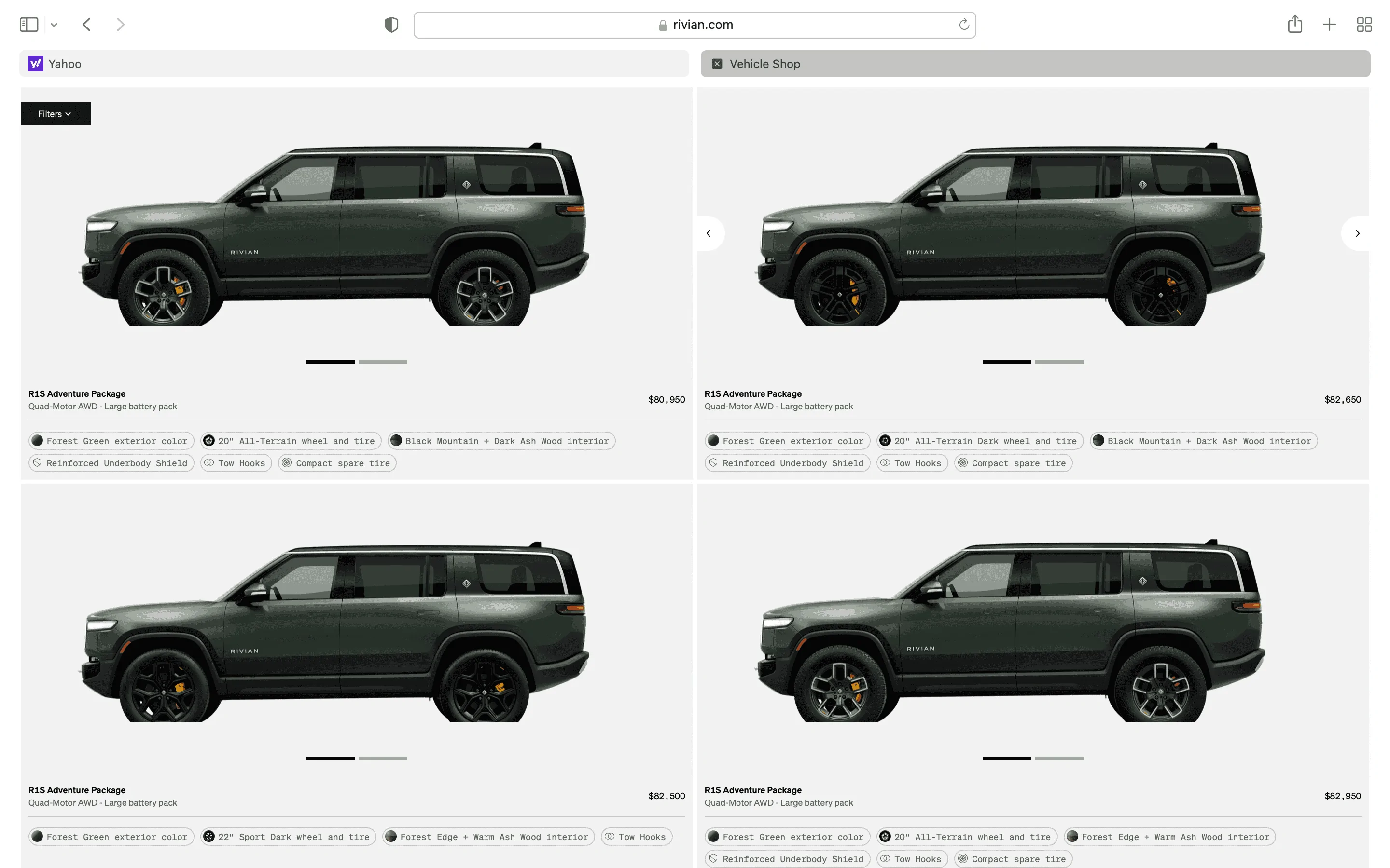 Rivian R1T R1S R1S Shop access live with lots of inventory! Screen Shot 2023-04-16 at 5.41.54 PM
