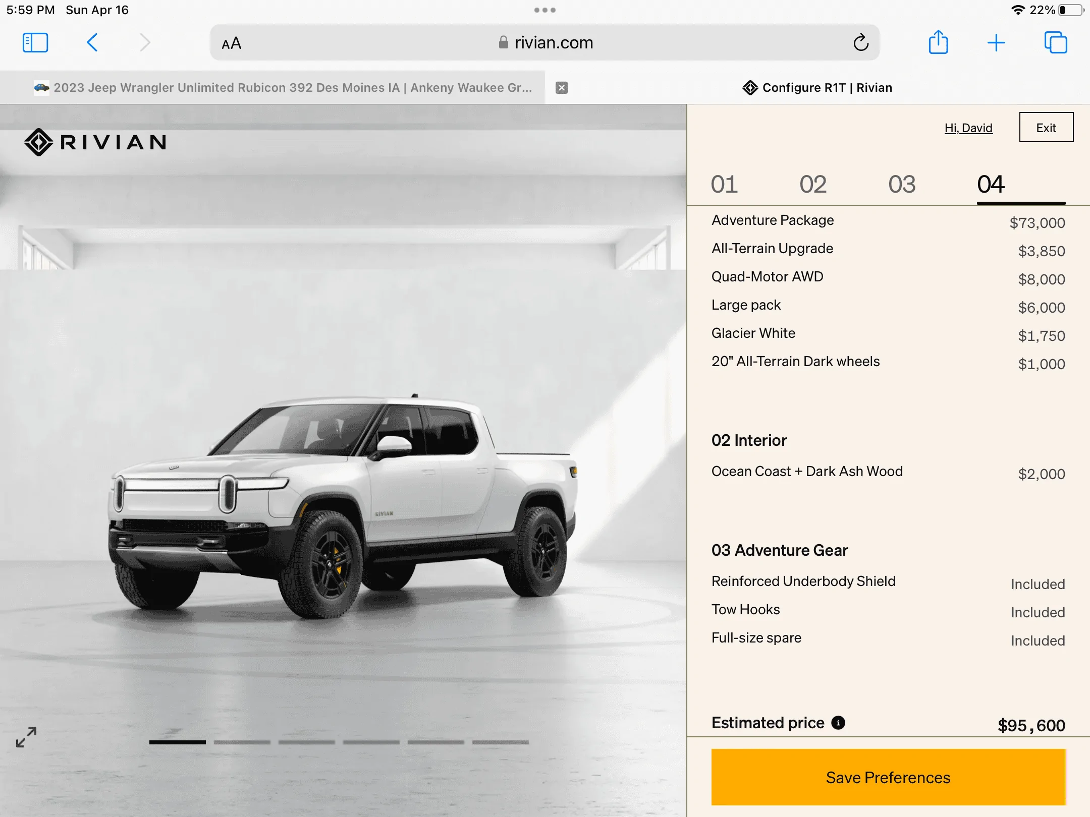 Rivian R1T R1S R1T Configurator: $3,850 “All Terrain Upgrade” option 5C075A89-E278-47DF-AFB6-5C7E4FFF25F8