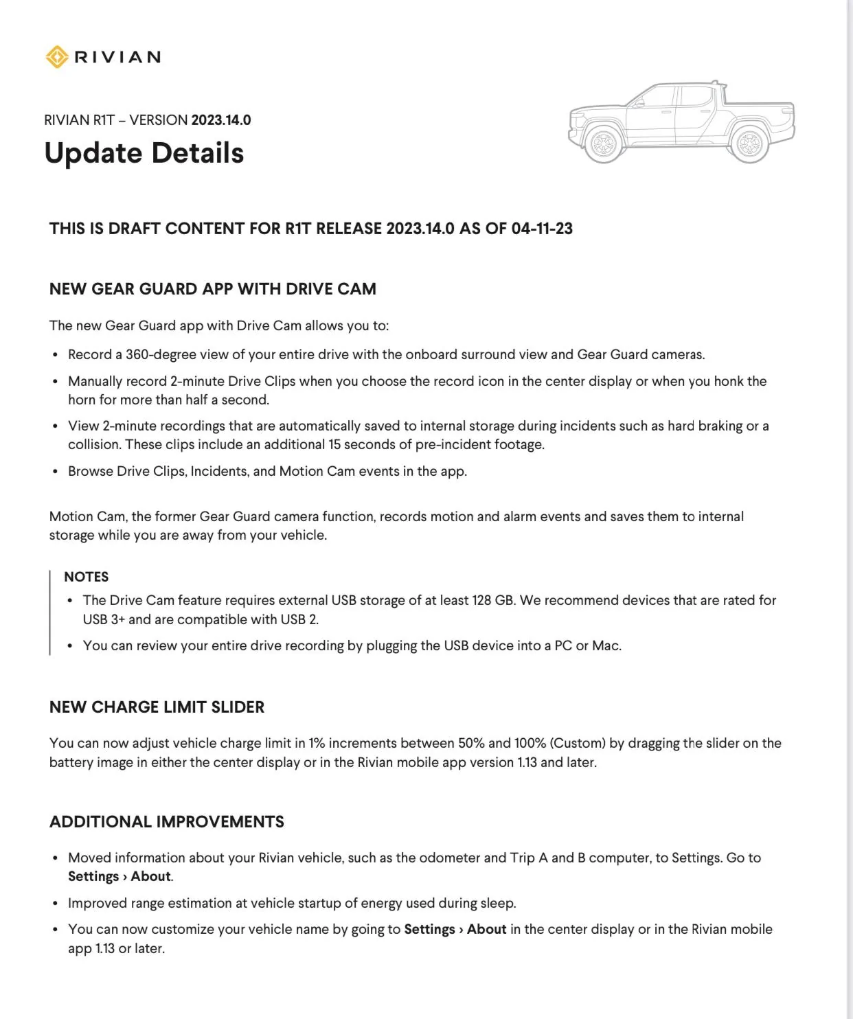 Rivian R1T R1S 2023.14.0 Software Update NICE! New Gear Guard App w/ Drive Cam 1F595027-94A5-4F16-8E25-7D84FC1563E1