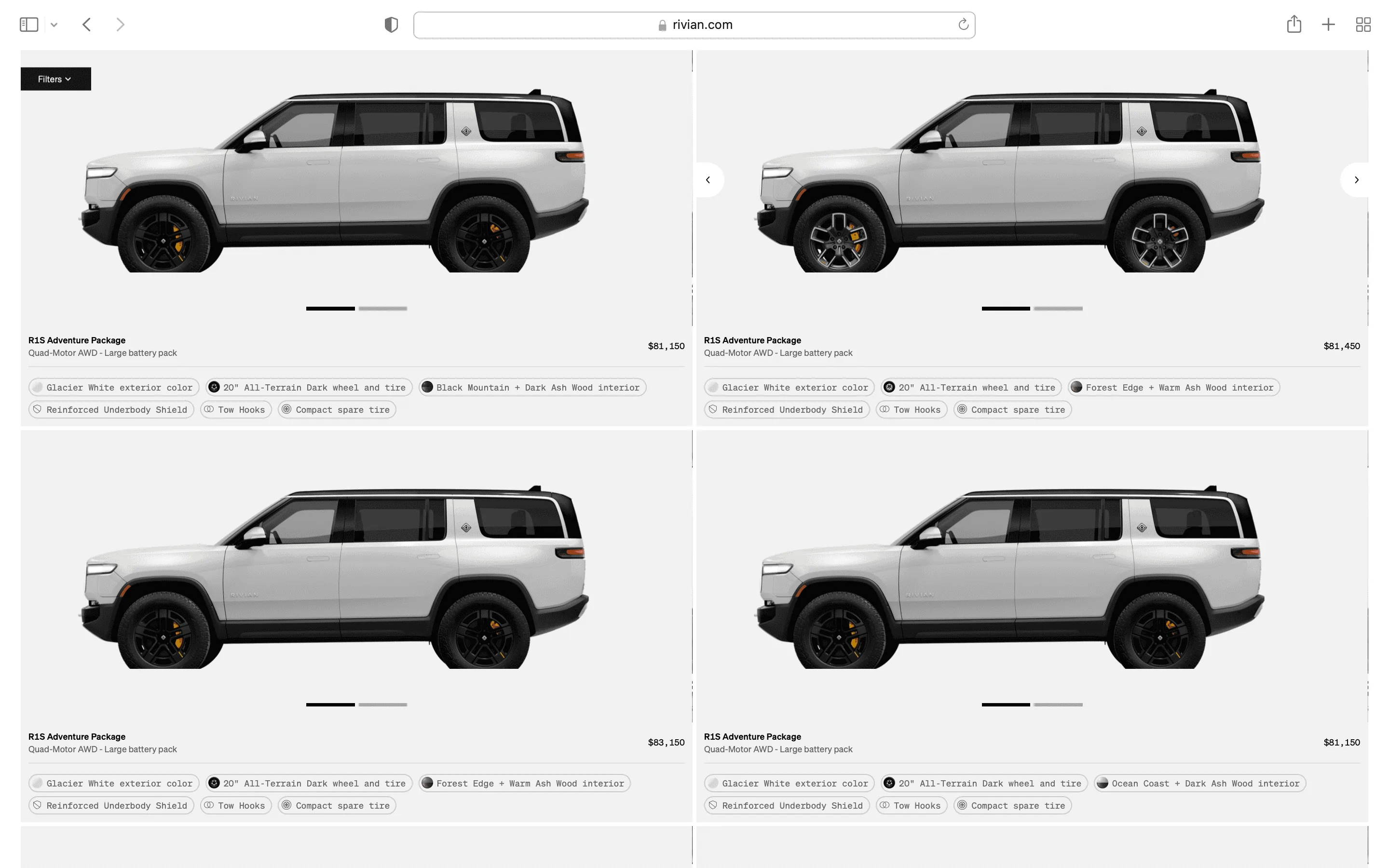 Rivian R1T R1S R1S Shop access live with lots of inventory! Screen Shot 2023-04-18 at 4.53.57 PM
