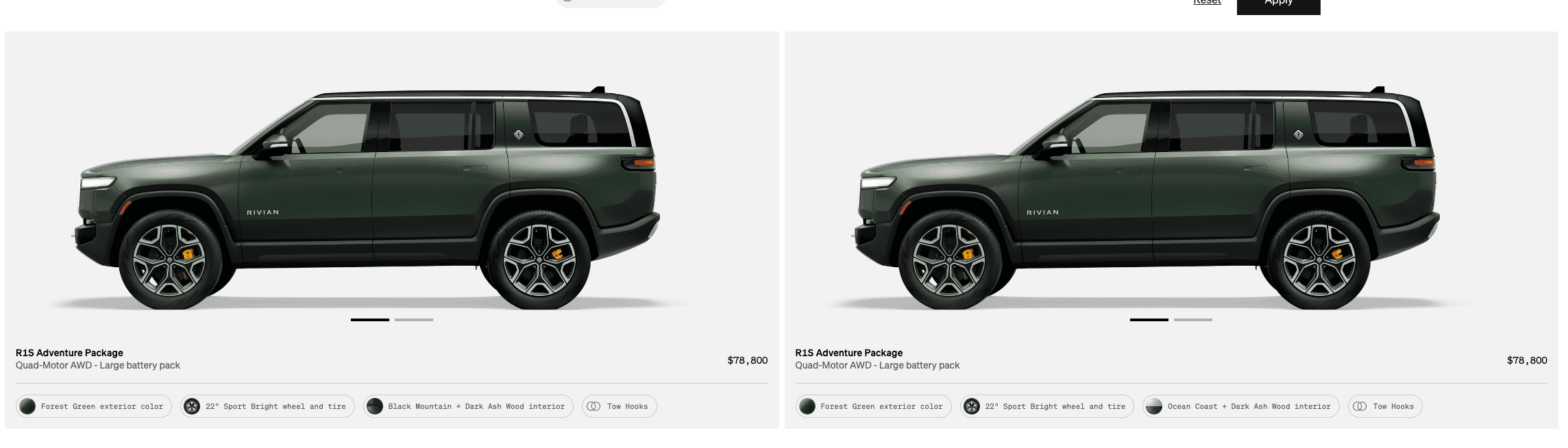 Rivian R1T R1S R1S Shop access live with lots of inventory! 1681918814139