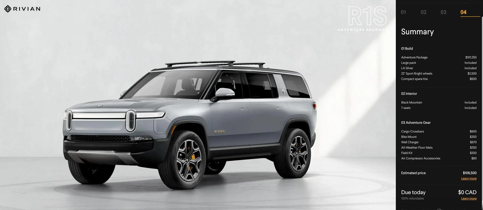 Rivian R1T R1S Which accessories are you configuring? Rivian