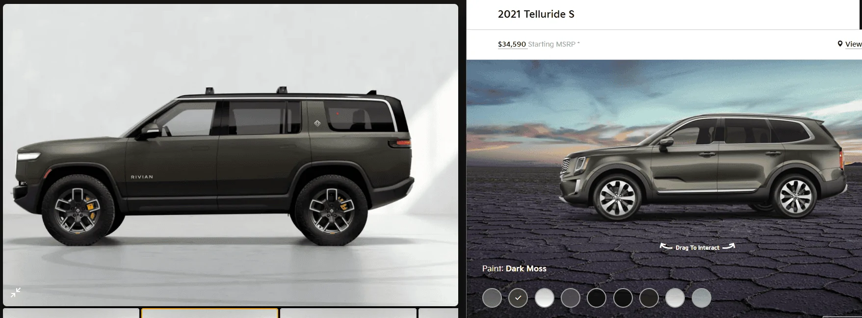 Rivian R1T R1S What color is this R1T? Launch Green Vs Dark Moss