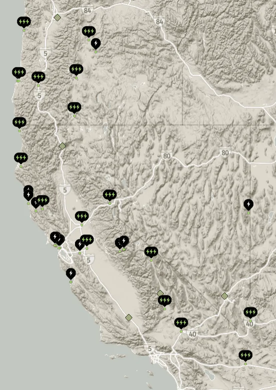 Rivian R1T R1S RAN Rivian Charging Stations Locations Map via Google Maps 1682357295995