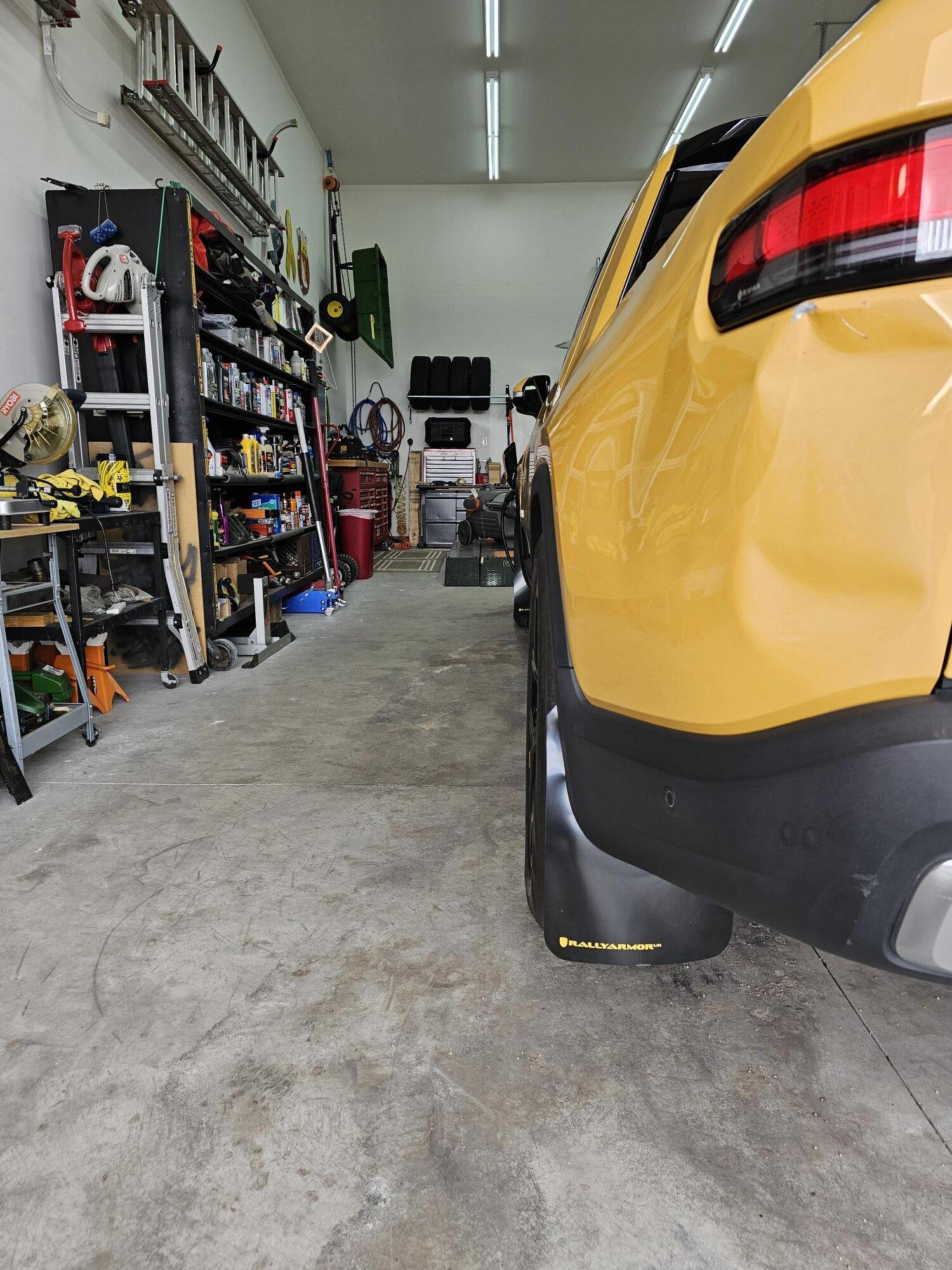 Rivian R1T R1S Rally Armor Mud flaps installed Rally Armor Driver Side