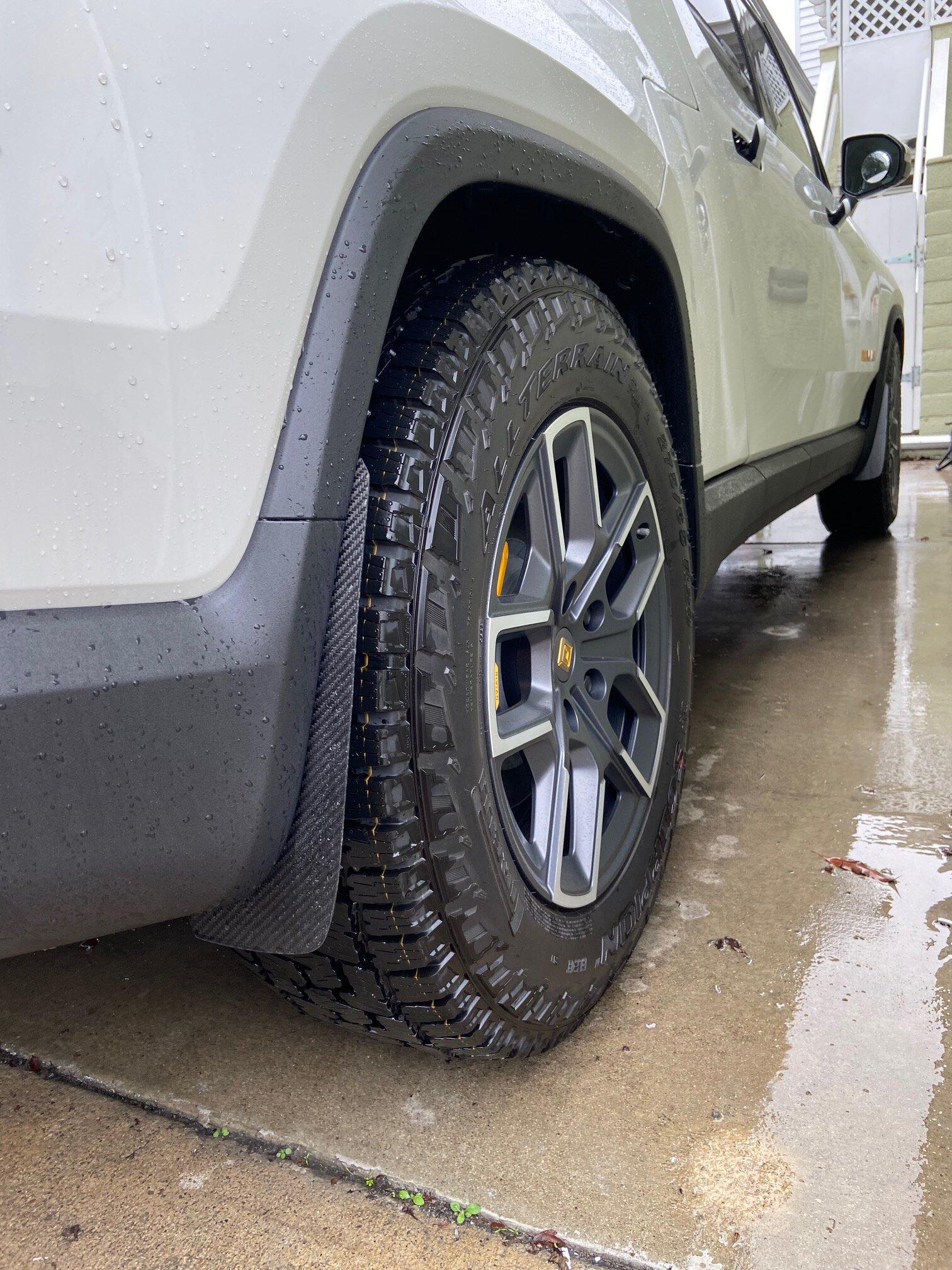 Rivian R1T R1S Rally Armor Mud flaps installed 258E0207-17DA-434B-886B-28E1B4EB4B75