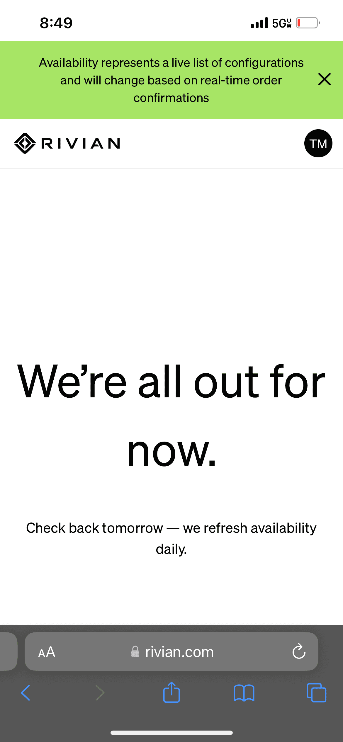Rivian R1T R1S R1S Shop access live with lots of inventory! 2467C704-B47E-41EF-819D-4F8A505DBE65