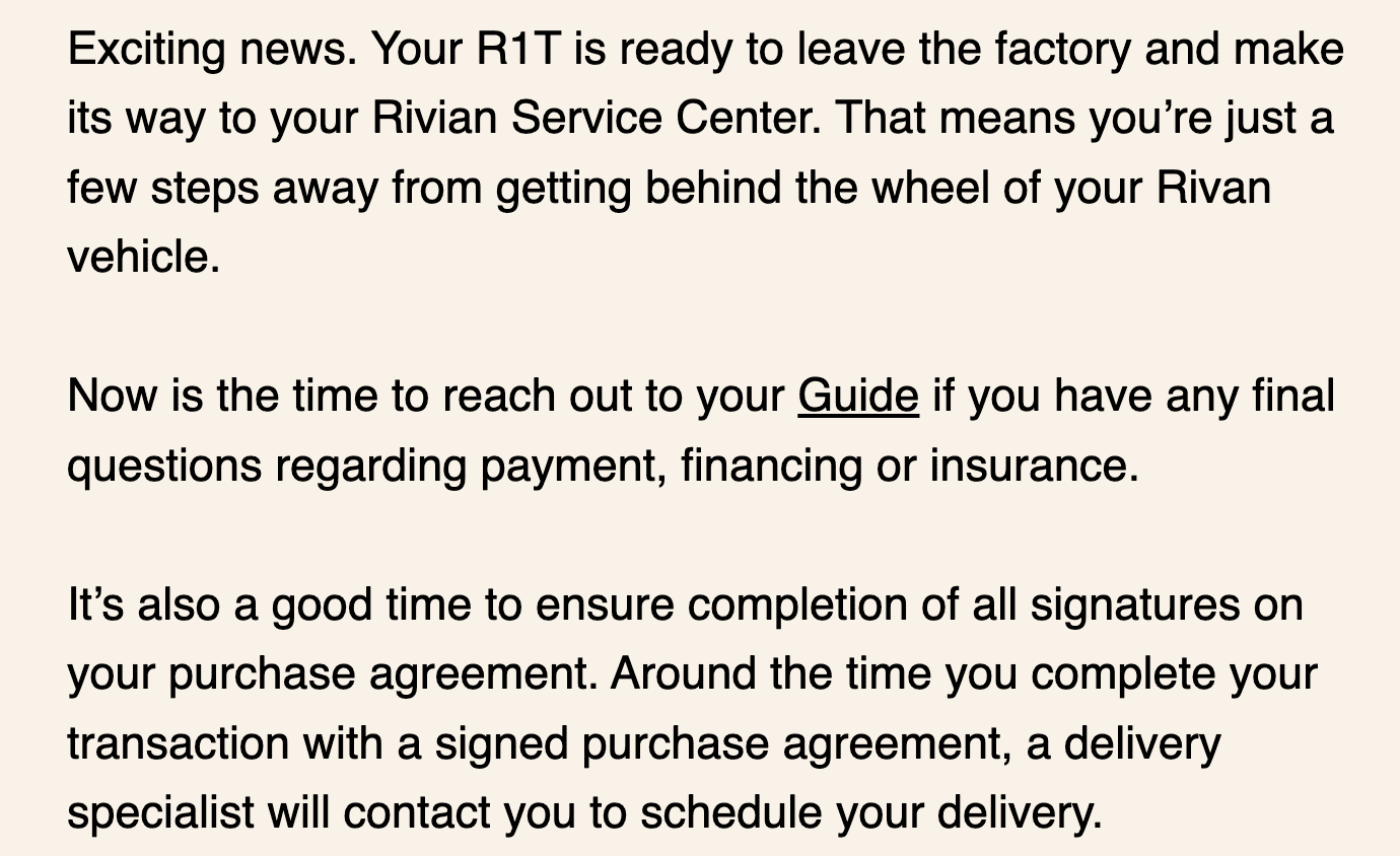 Rivian R1T R1S VIN Assignment to Driveway time frame? Screenshot 2023-04-28 at 6.36.51 PM