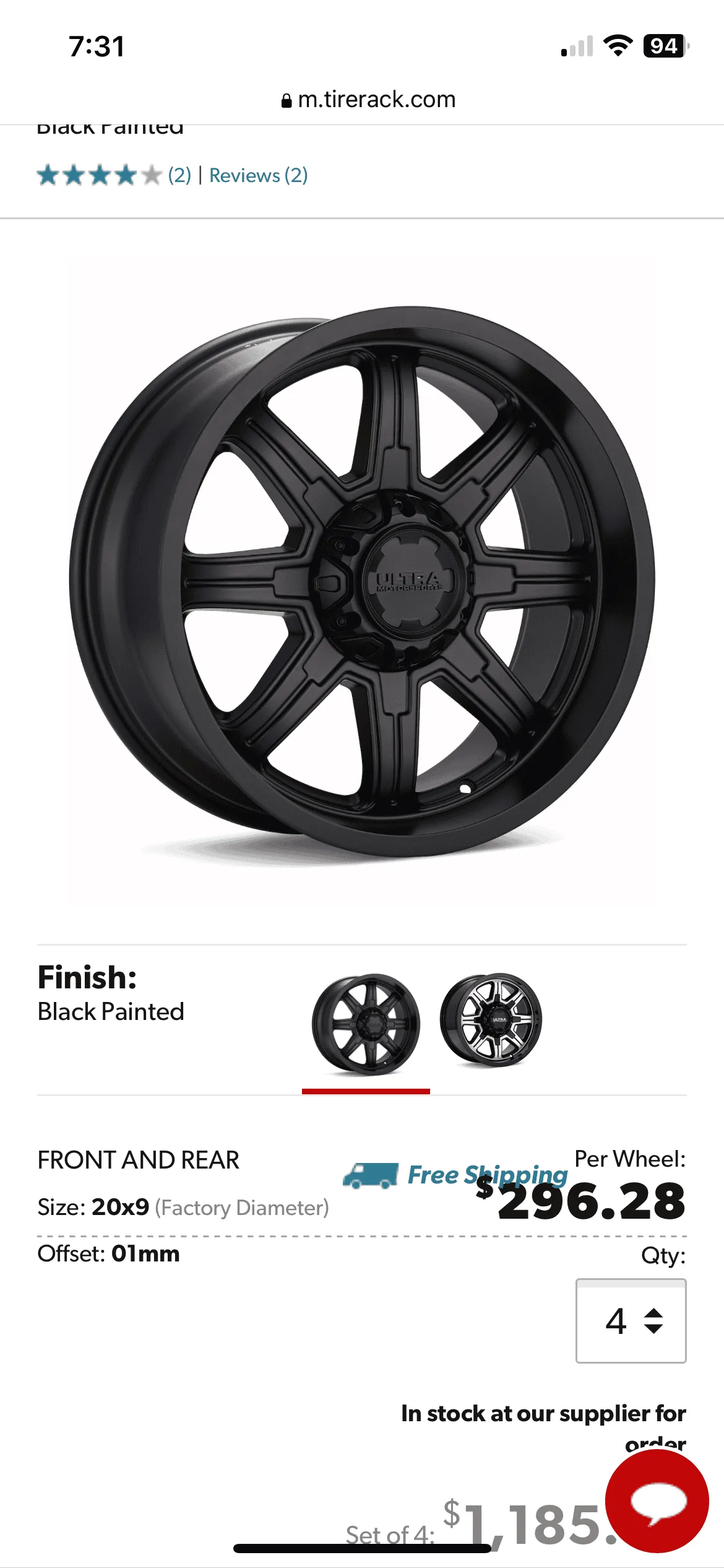 Rivian R1T R1S Tracking 20" Wheel options - spreadsheet IMG_7319