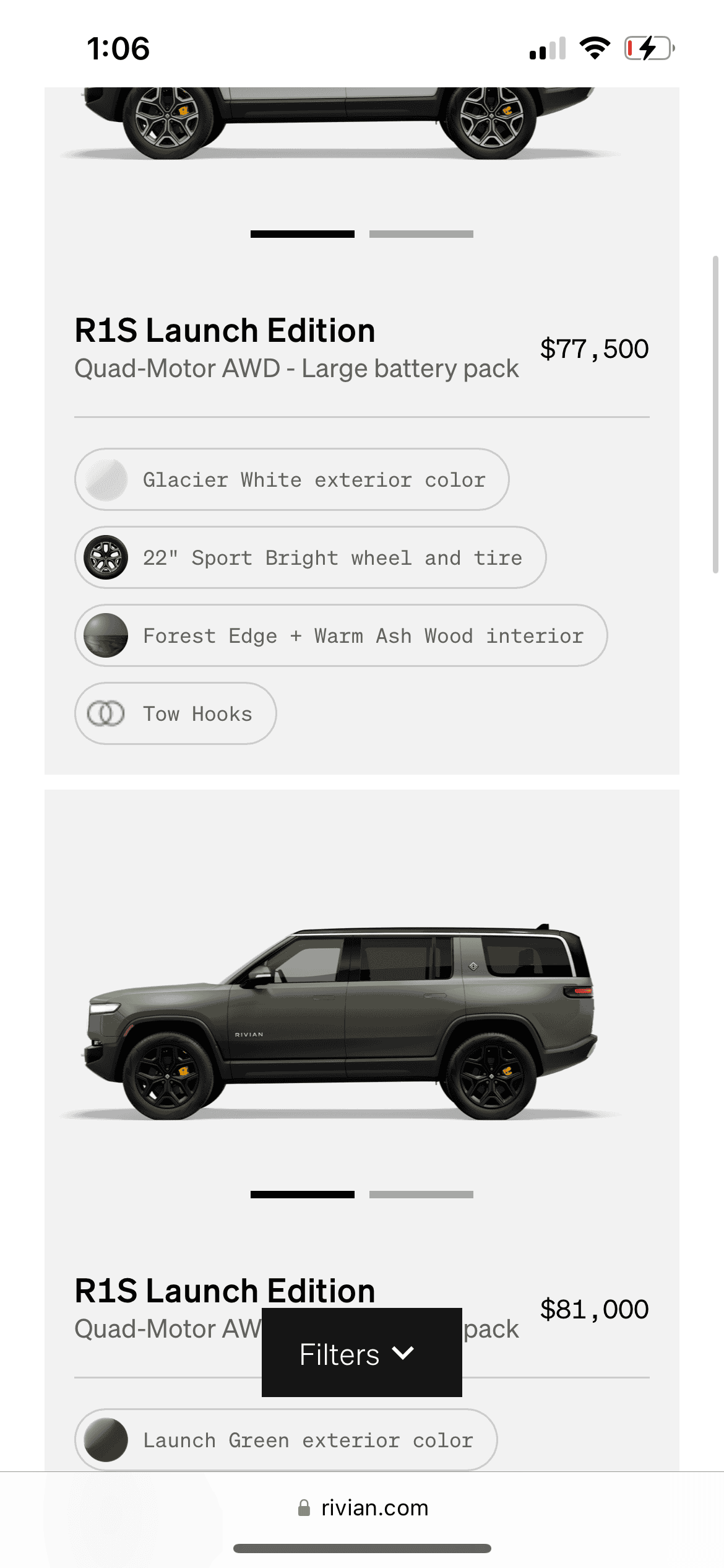 Rivian R1T R1S R1S Shop access live with lots of inventory! A00364AE-C9FC-48F3-8265-F99C67389D74