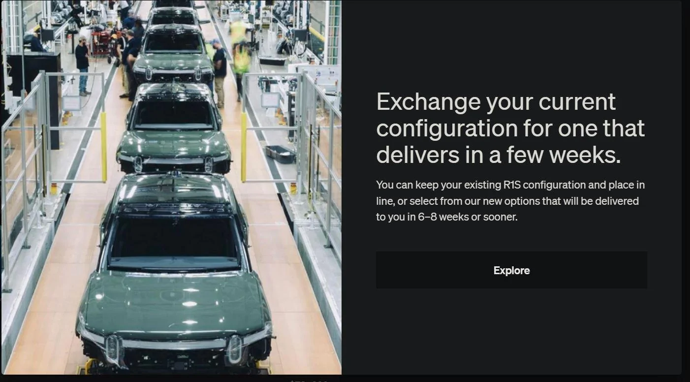Rivian R1T R1S R1S Shop access live with lots of inventory! R1S Sho
