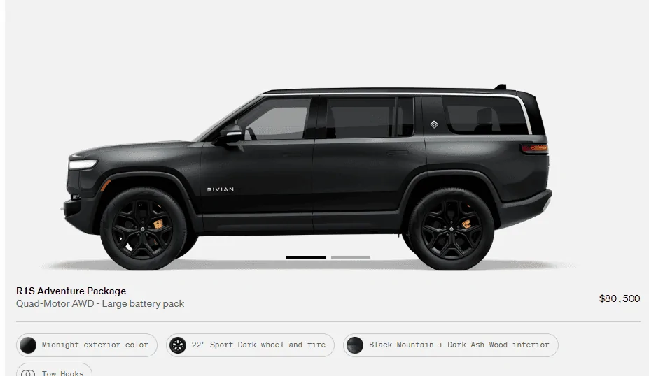 Rivian R1T R1S R1S Shop access live with lots of inventory! 1683226753790