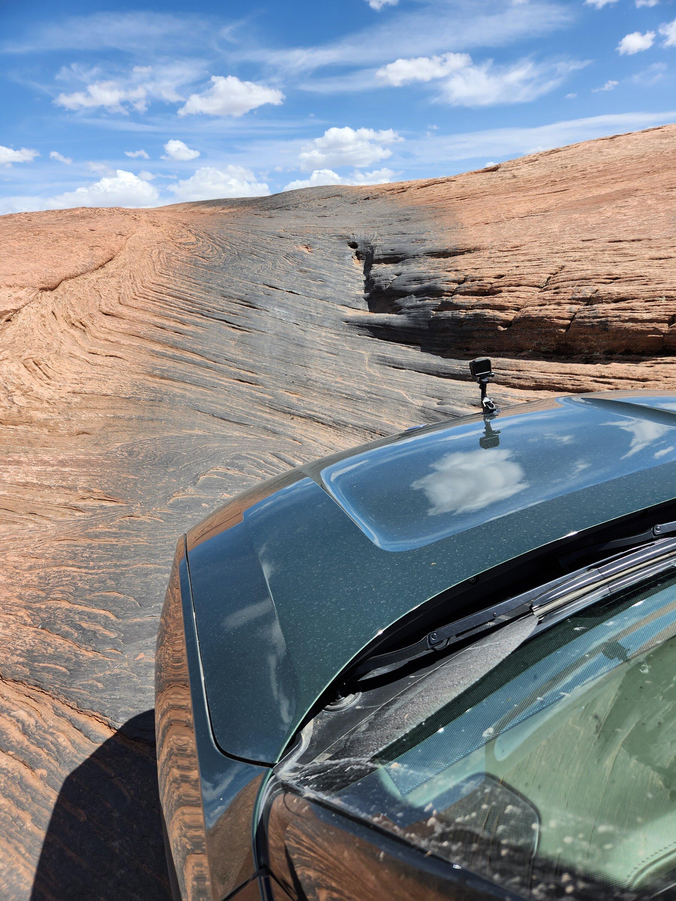 Rivian R1T R1S Moab Rock Crawl - Hell's Revenge & Fins 'n Things with R1T (during Bronco Safari) 20230504_150659