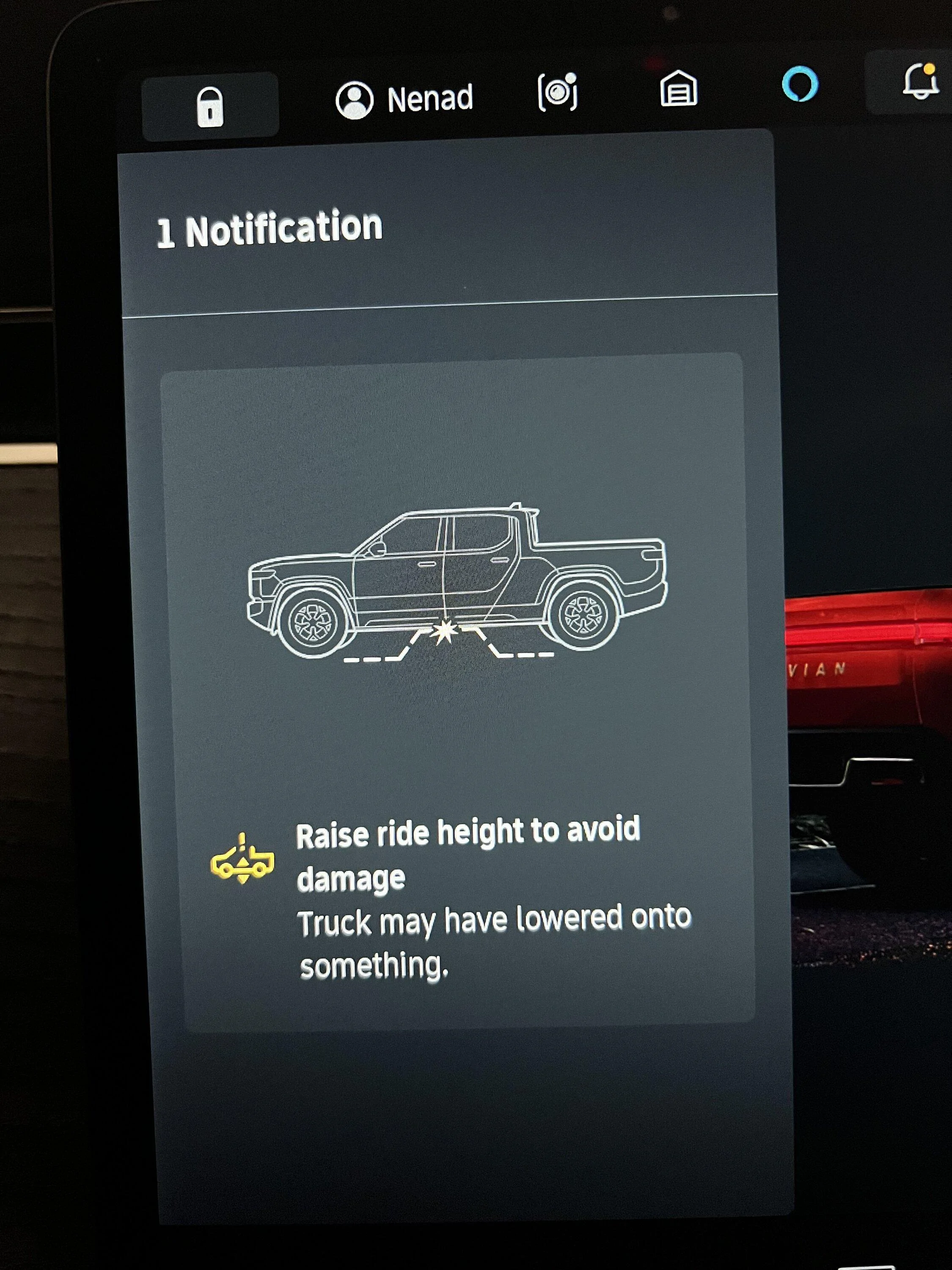 Rivian R1T R1S Suspension warning light??  What does it mean? IMG_1208