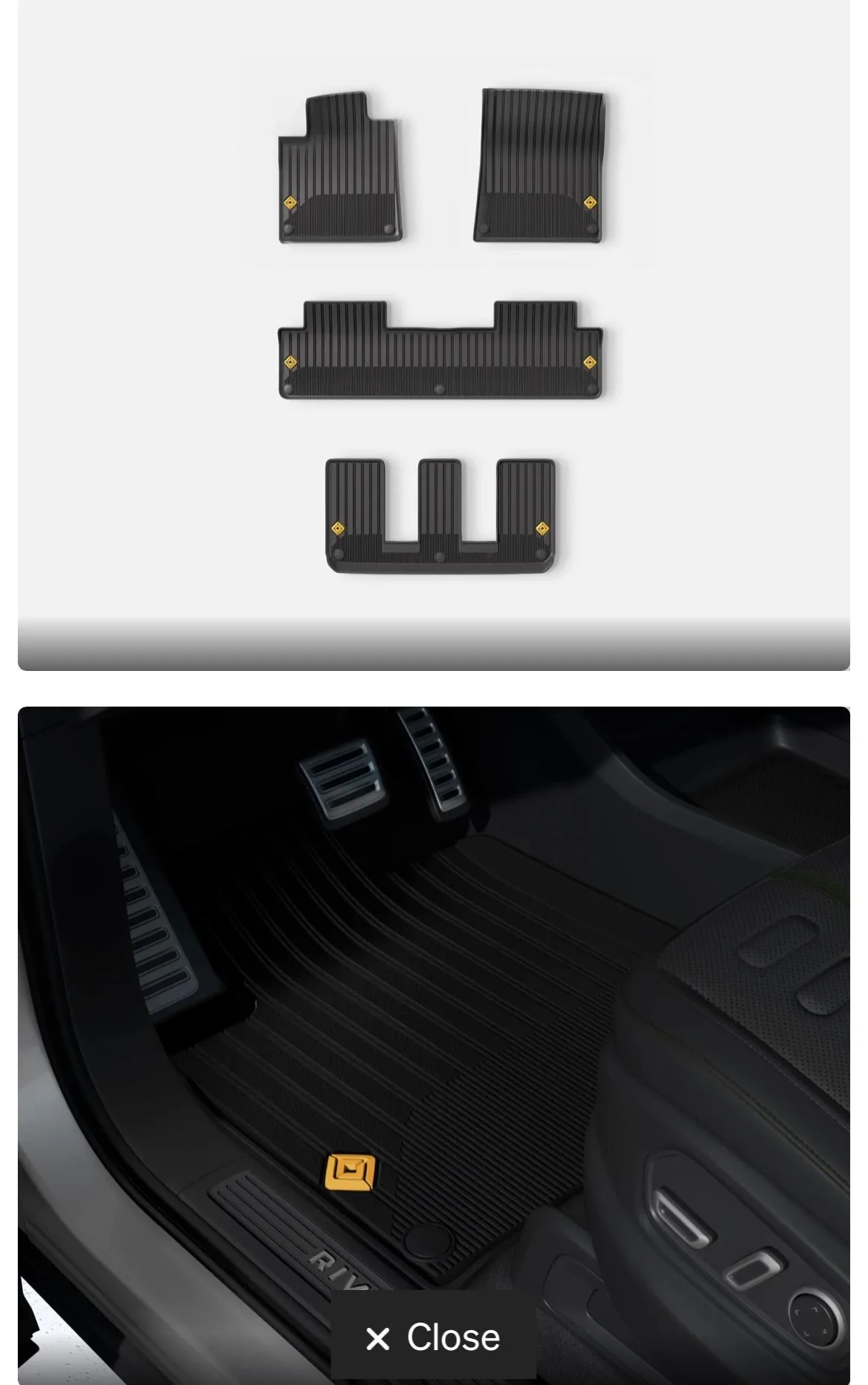 Rivian R1T R1S Want to buy (Phoenix): R1S all-weather floor mats with yellow logo 7170F7F5-EB22-455A-9023-DA78103B38E1