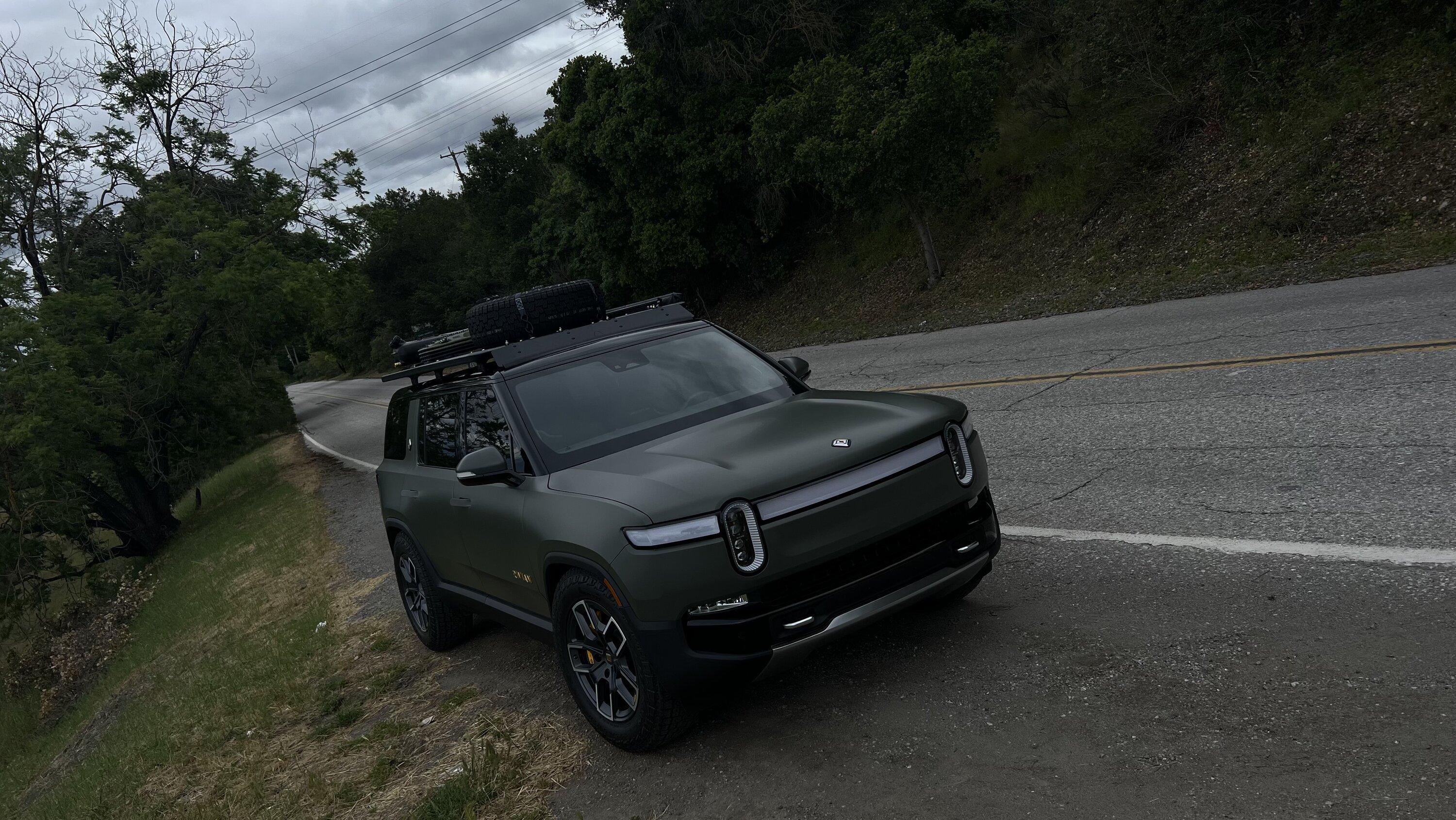 Rivian R1T R1S Full size spare on cross bars IMG_3108
