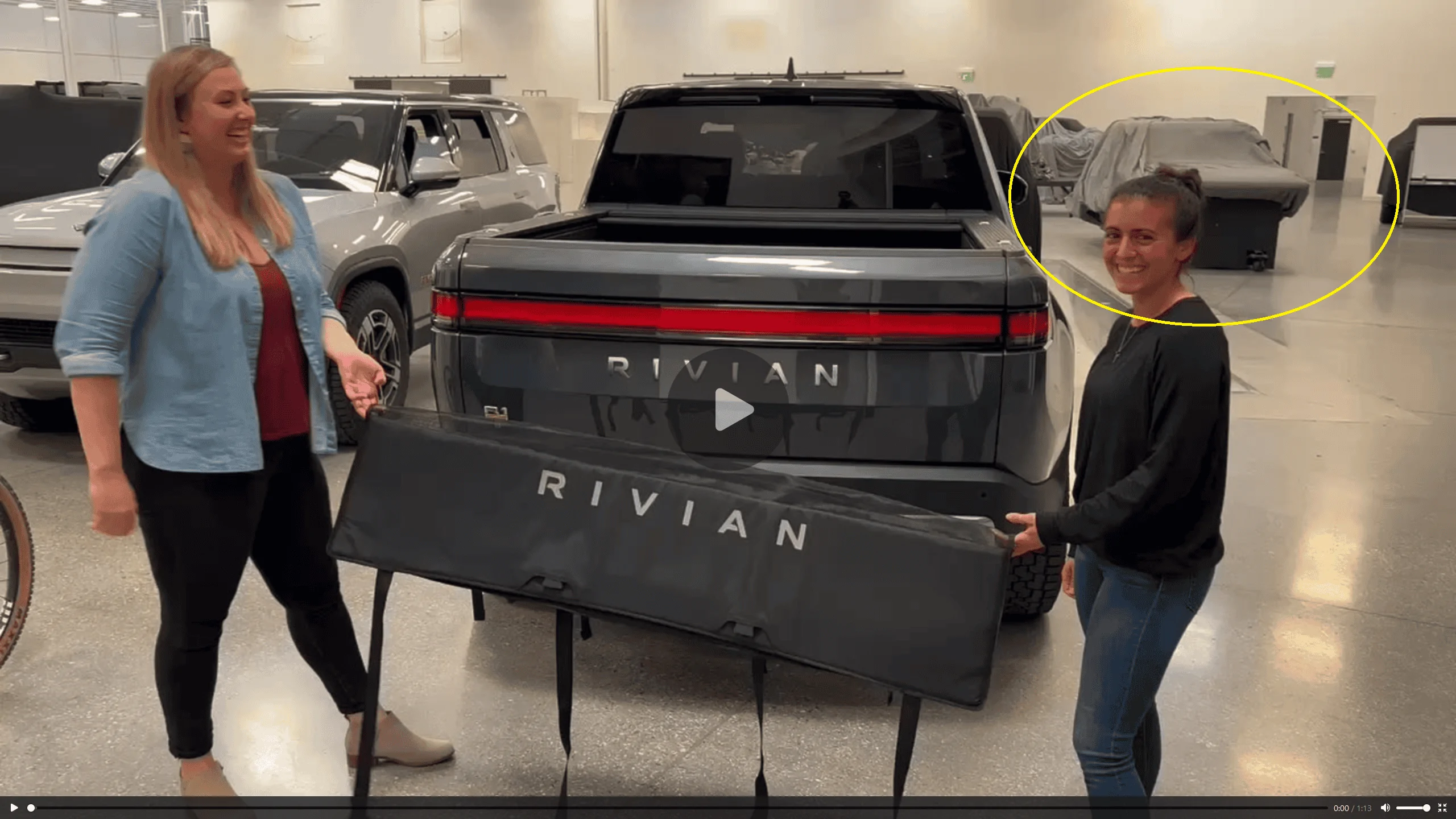 Rivian R1T R1S Official Rivian Bike Pad for R1T Tailgate - First Look! ?‍♀️ (updated w/ photos in use) 1683570975400