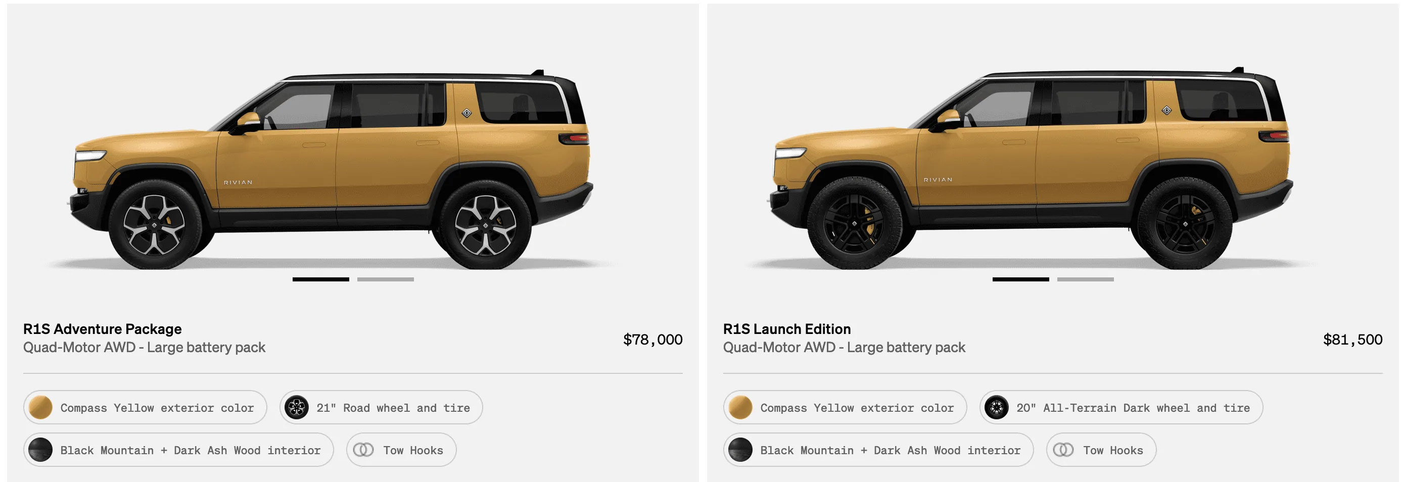 Rivian R1T R1S R1S Shop access live with lots of inventory! 1683597314342