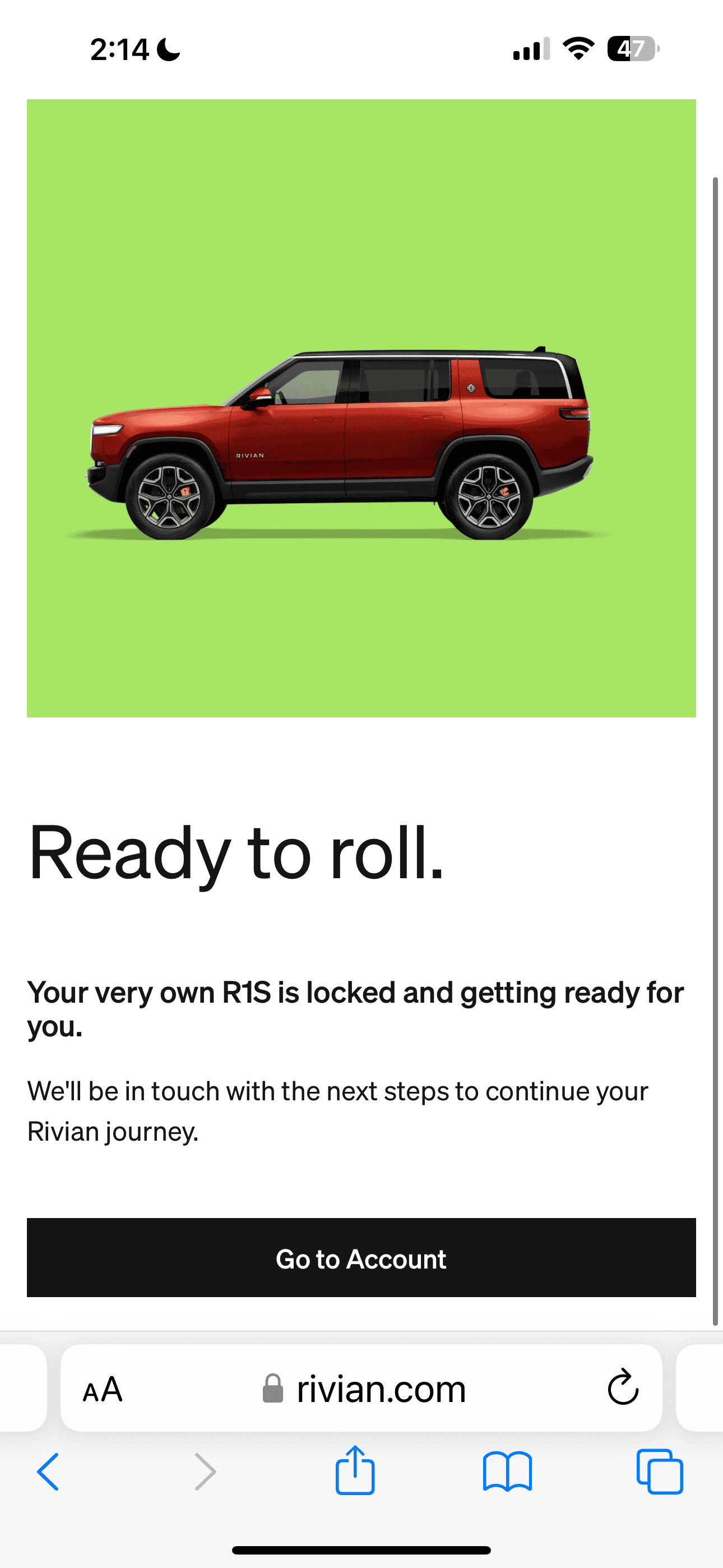 Rivian R1T R1S R1S Shop access live with lots of inventory! IMG_0410
