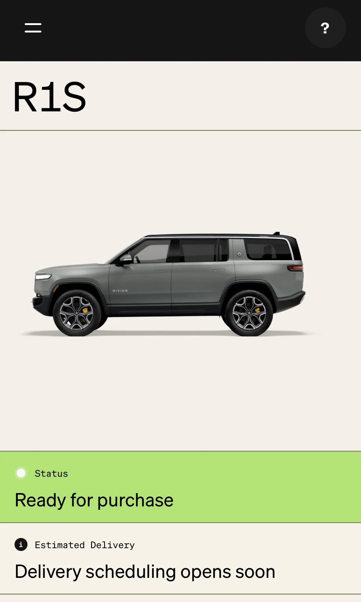 Rivian R1T R1S R1S Shop access live with lots of inventory! IMG_8196