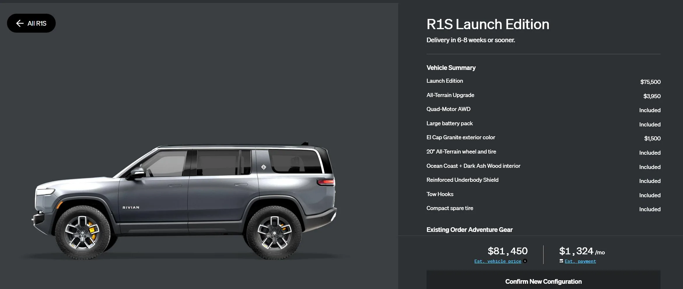 Rivian R1T R1S R1S Shop access live with lots of inventory! All Terrain