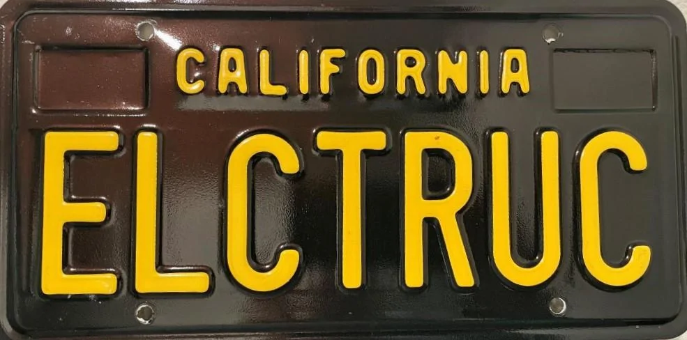 Rivian R1T R1S Vanity Tags CA ELCTRUC Plat