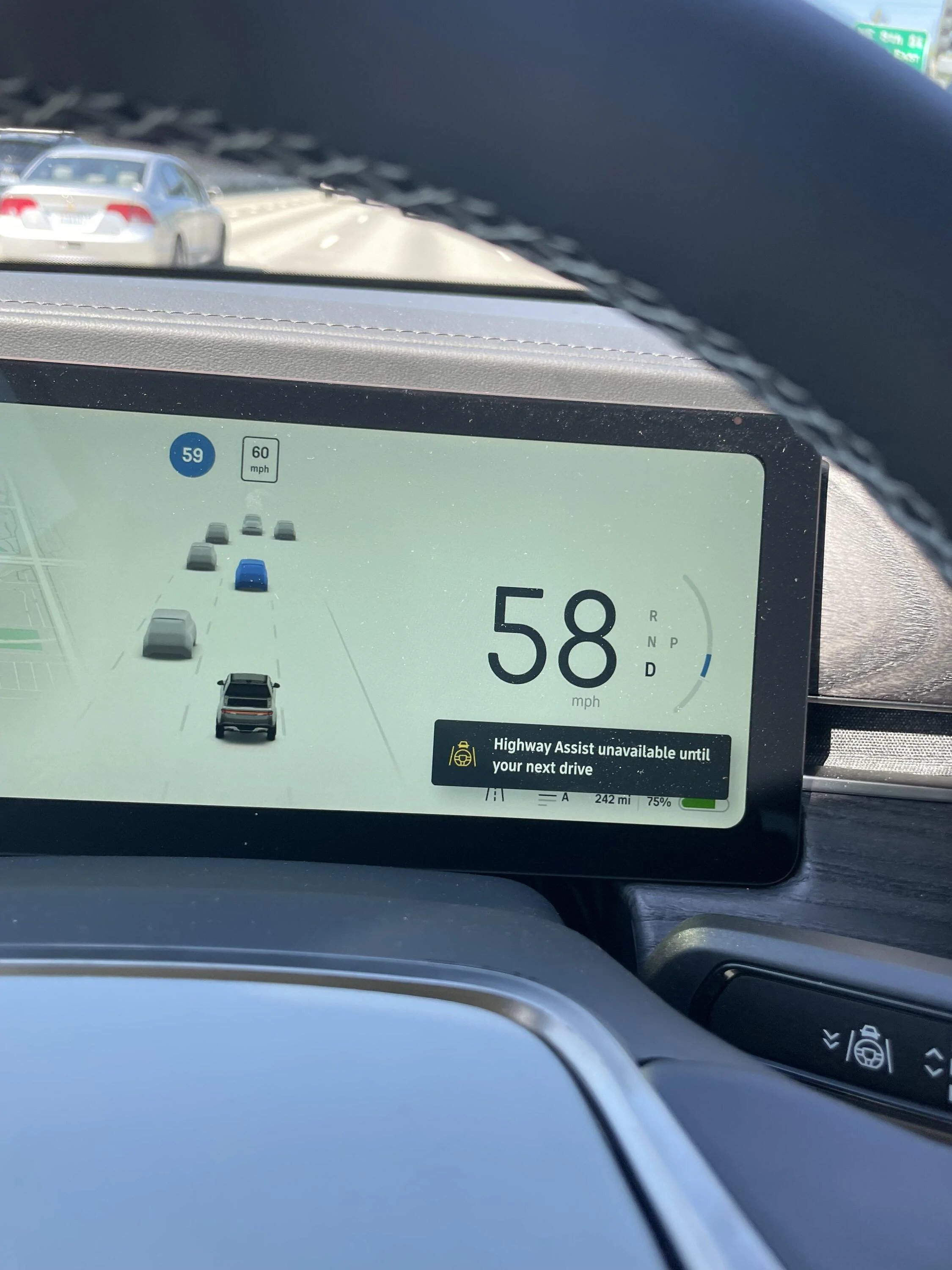 Rivian R1T R1S "Highway Assist unavailable until your next drive" Message from Driver + IMG_2822