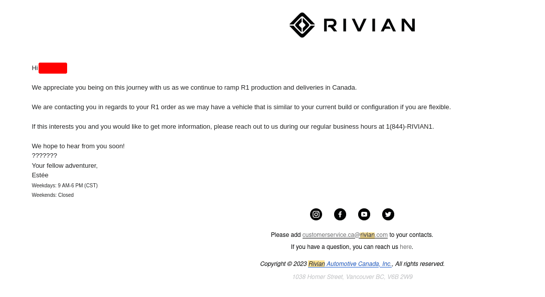 Rivian R1T R1S Rivian is messing with me. 2023-05-17_12-04