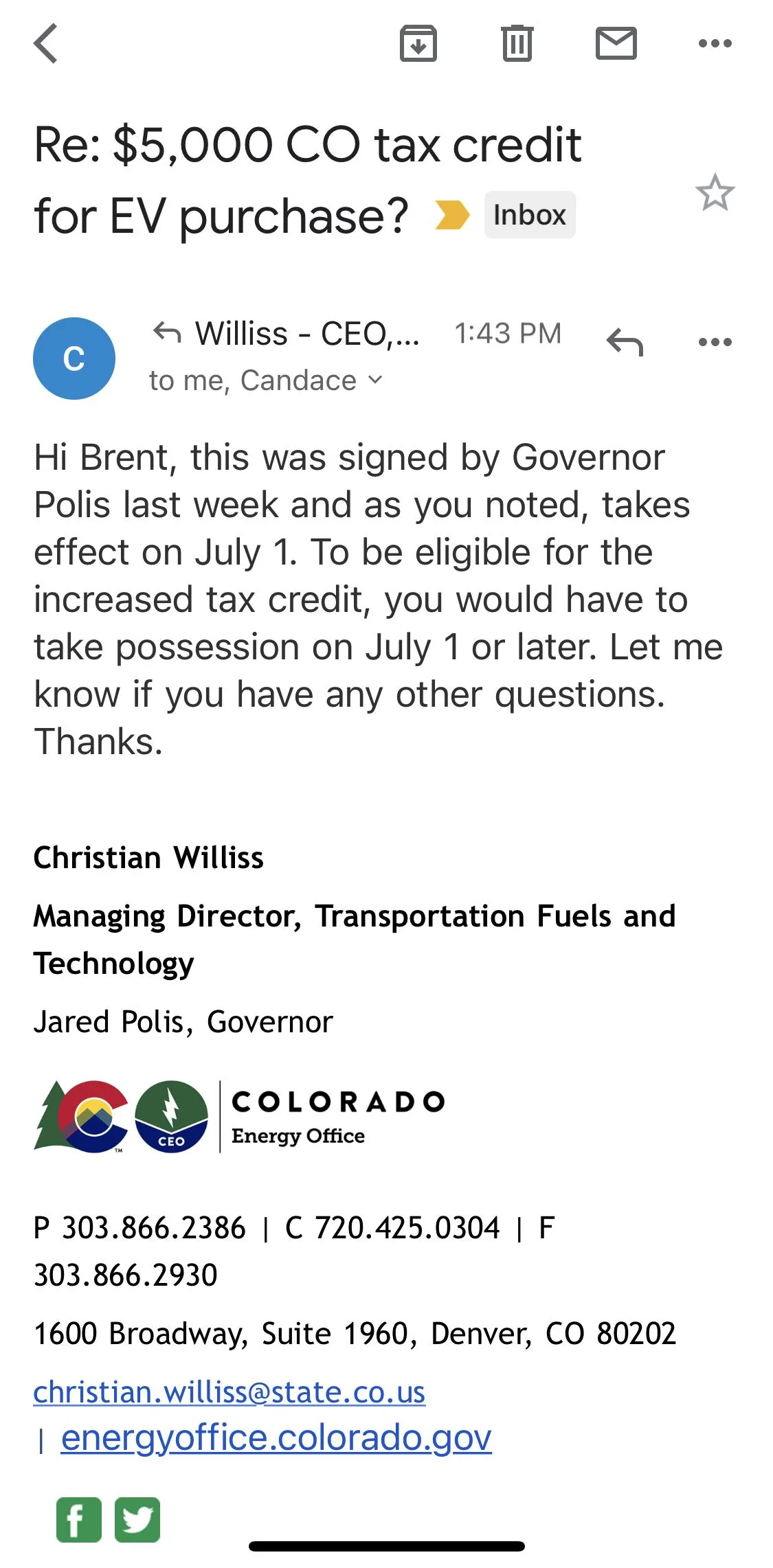 Rivian R1T R1S Colorado- Changes to the state tax credit 71154D1F-8792-49A2-A415-EEEEEB881FA8