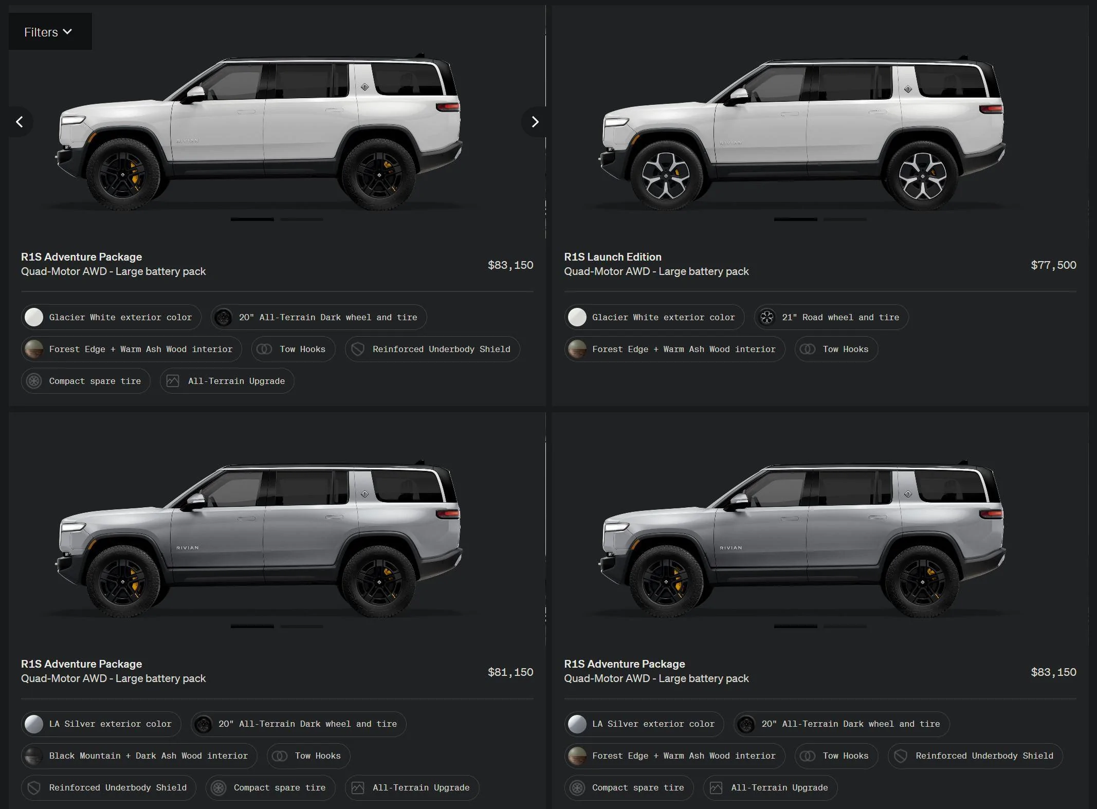 R1S Shop access live with lots of inventory! | Page 132 | Rivian Forums ...