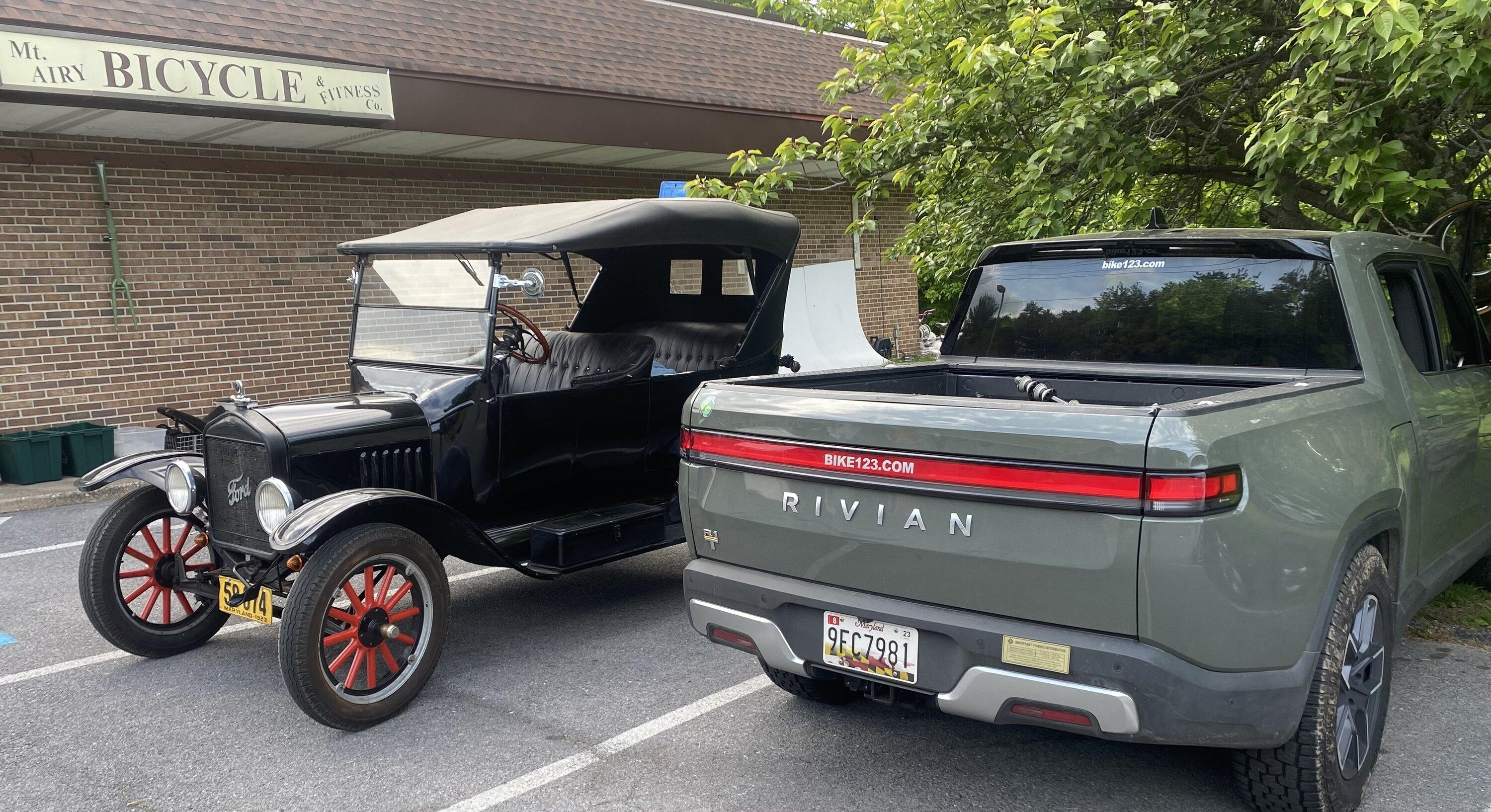 Rivian R1T R1S Model T then and now 14555F2A-2B12-4029-9836-92194C1904F0