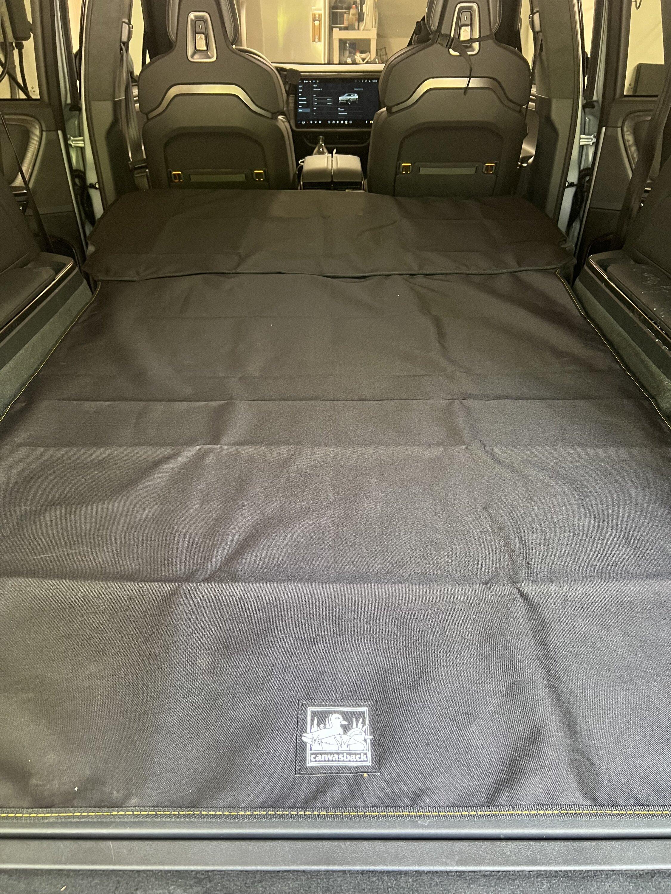 Rivian R1T R1S Pet Owners Rejoice! Sneak Peek at the excellent Canvasback 1-Piece R1S Cargo Cover Prototype IMG_8384