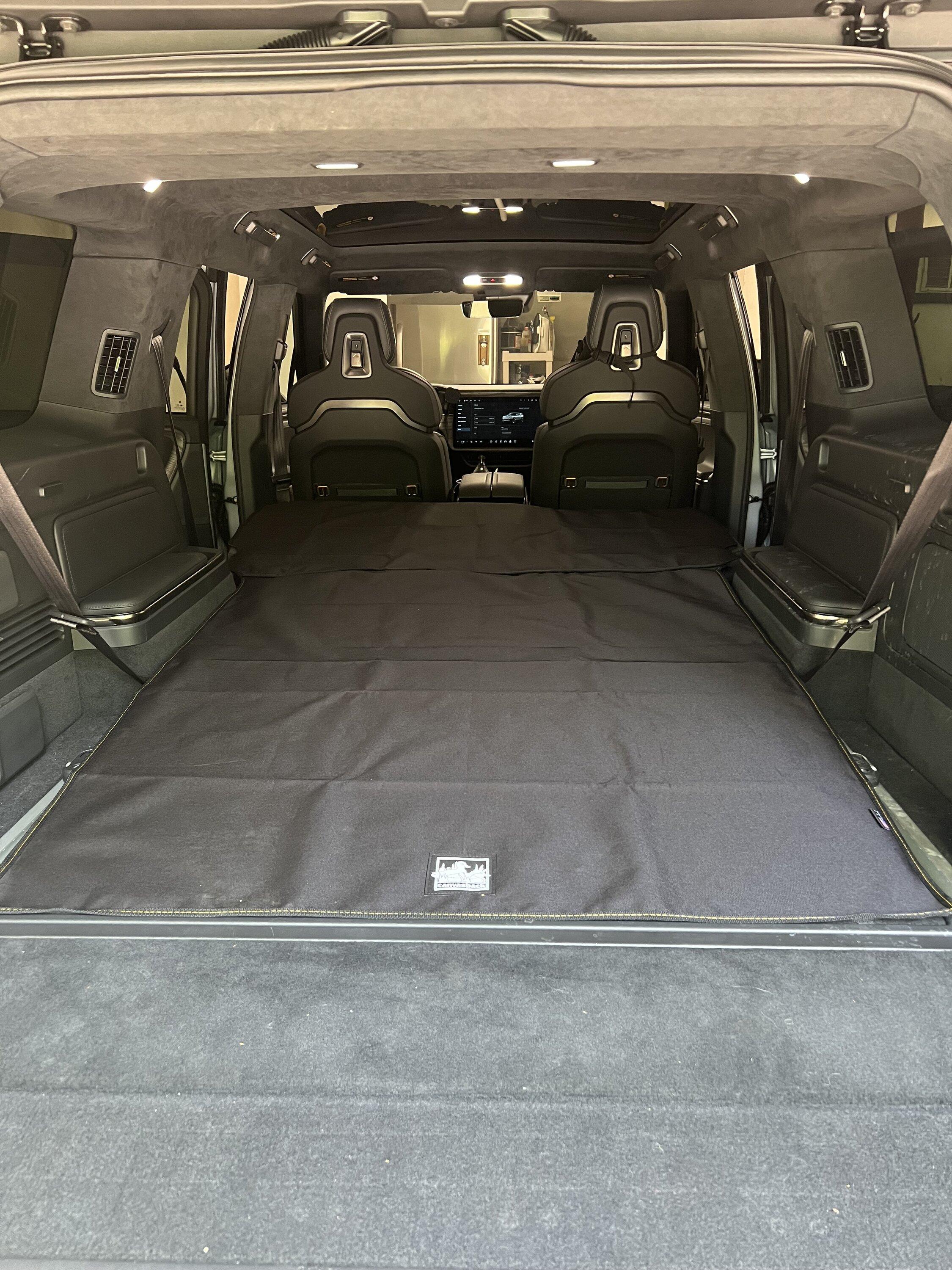 Rivian R1T R1S Pet Owners Rejoice! Sneak Peek at the excellent Canvasback 1-Piece R1S Cargo Cover Prototype IMG_8383