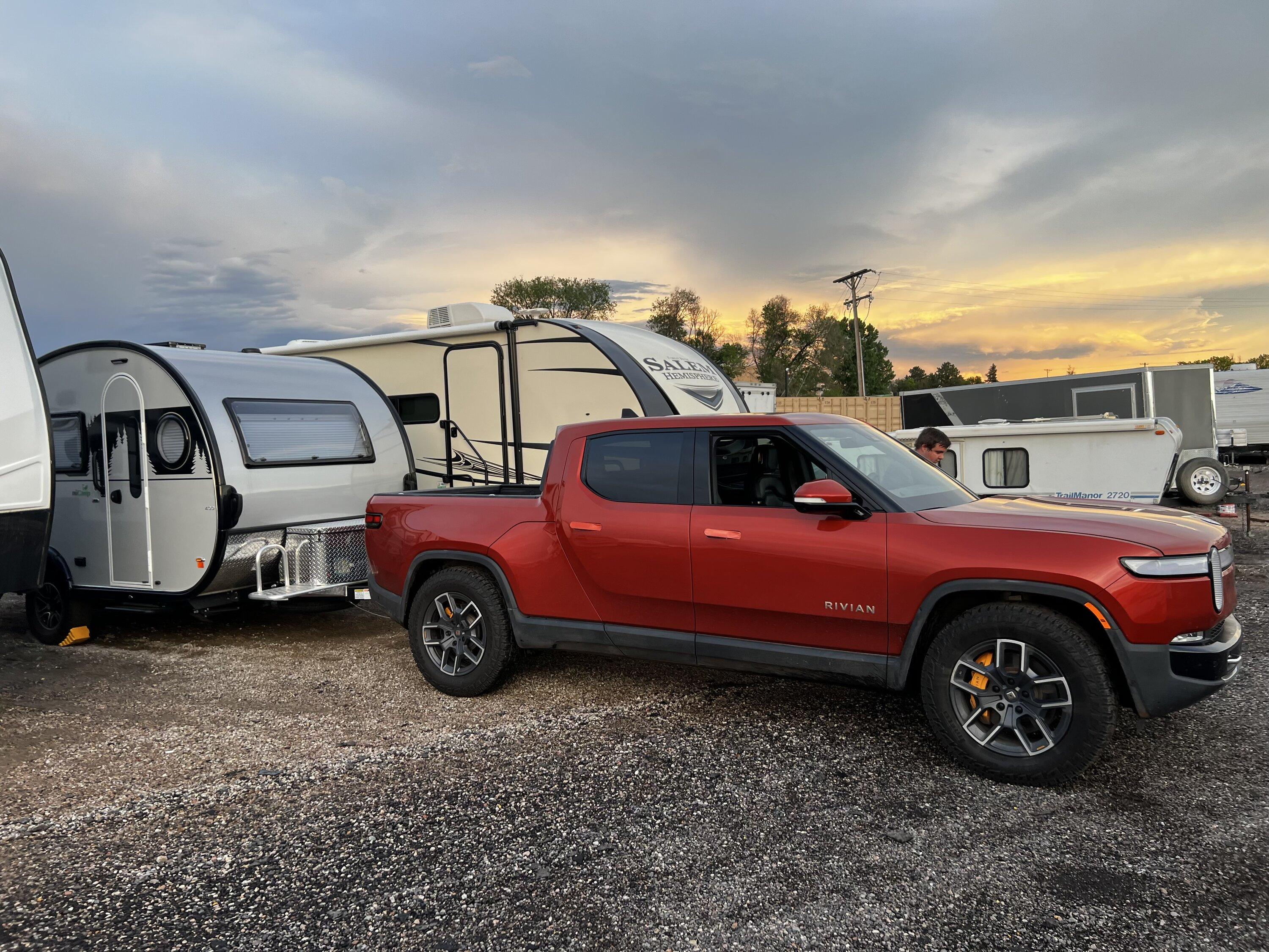 Rivian R1T R1S Range Test Towing a nuCamp Tab400 IMG_5931