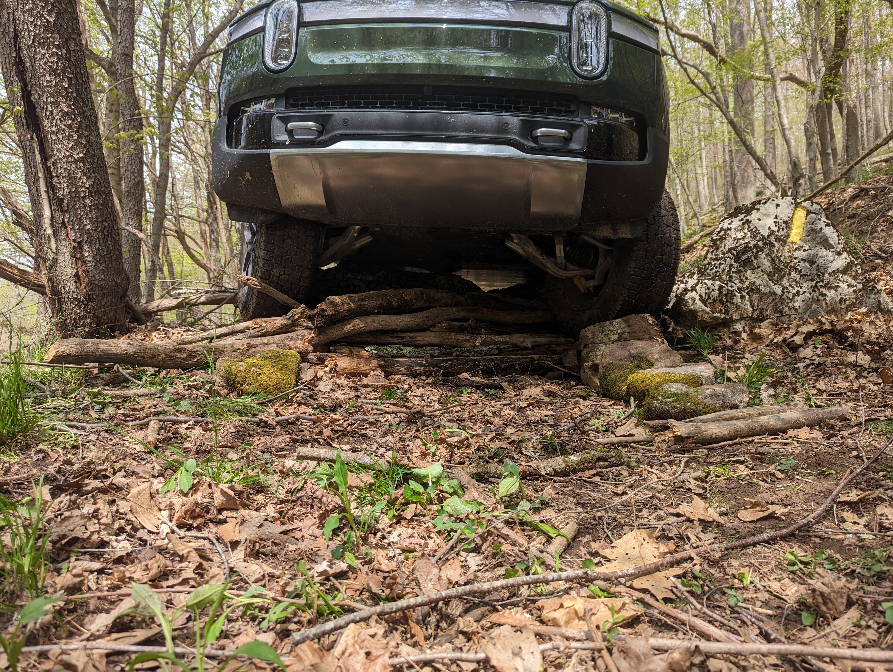Rivian R1T R1S Unplanned Rock Crawling in West Virginia PXL_20230511_153502066