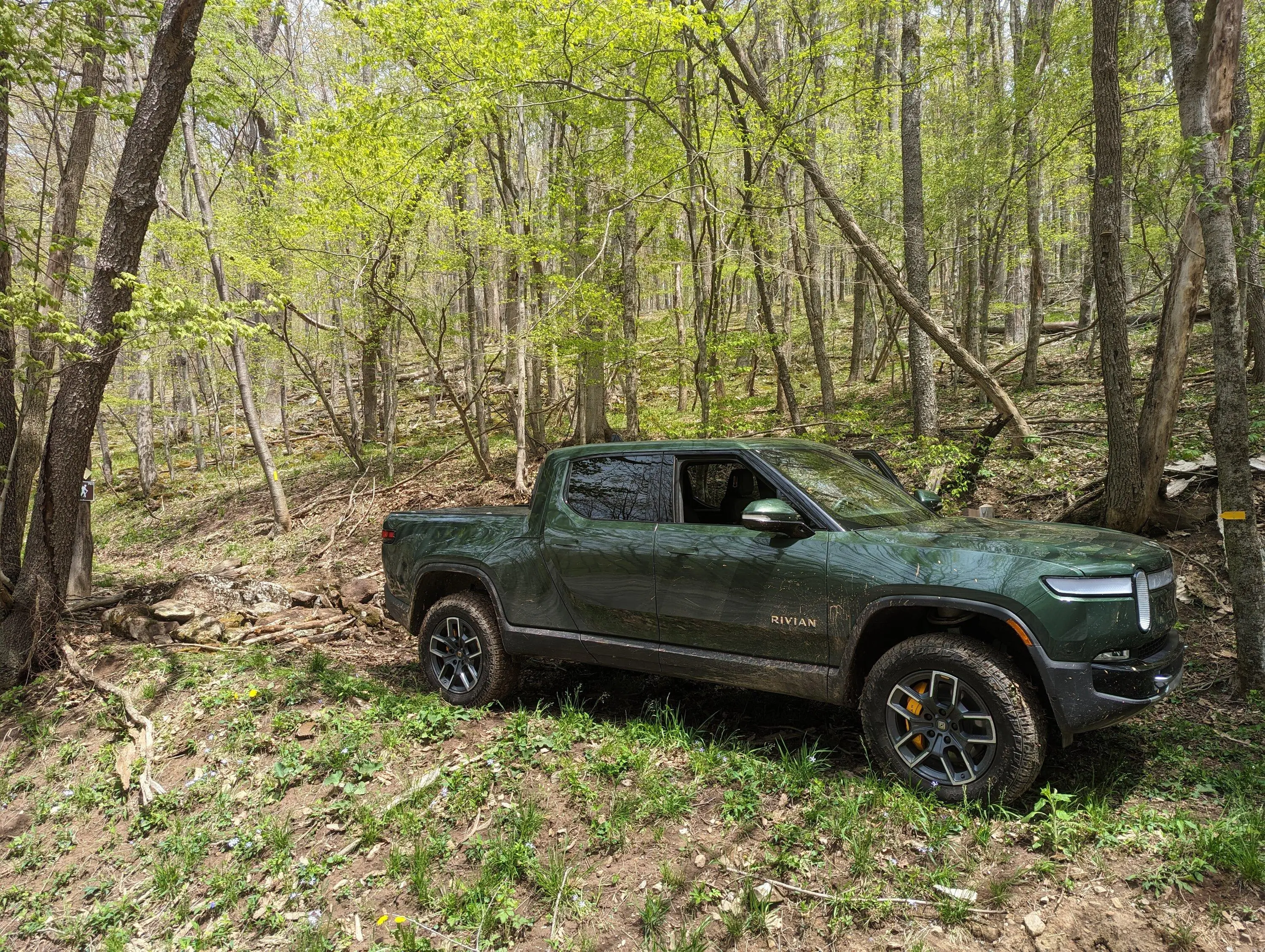 Rivian R1T R1S Unplanned Rock Crawling in West Virginia PXL_20230511_161144568