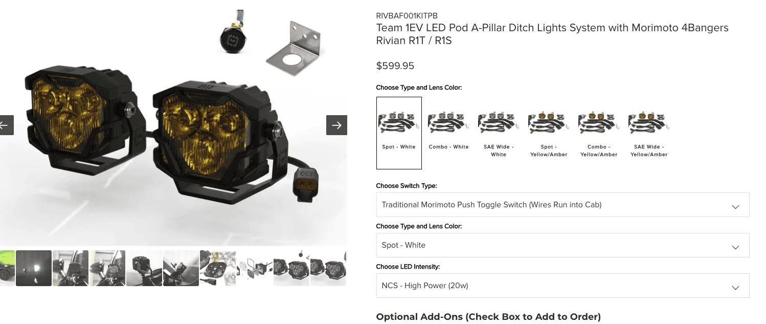 Rivian R1T R1S Pod lighting, aux, off-road, flood, lightbar -- anyone install these? Screenshot 2023-05-30 at 3.25.01 PM