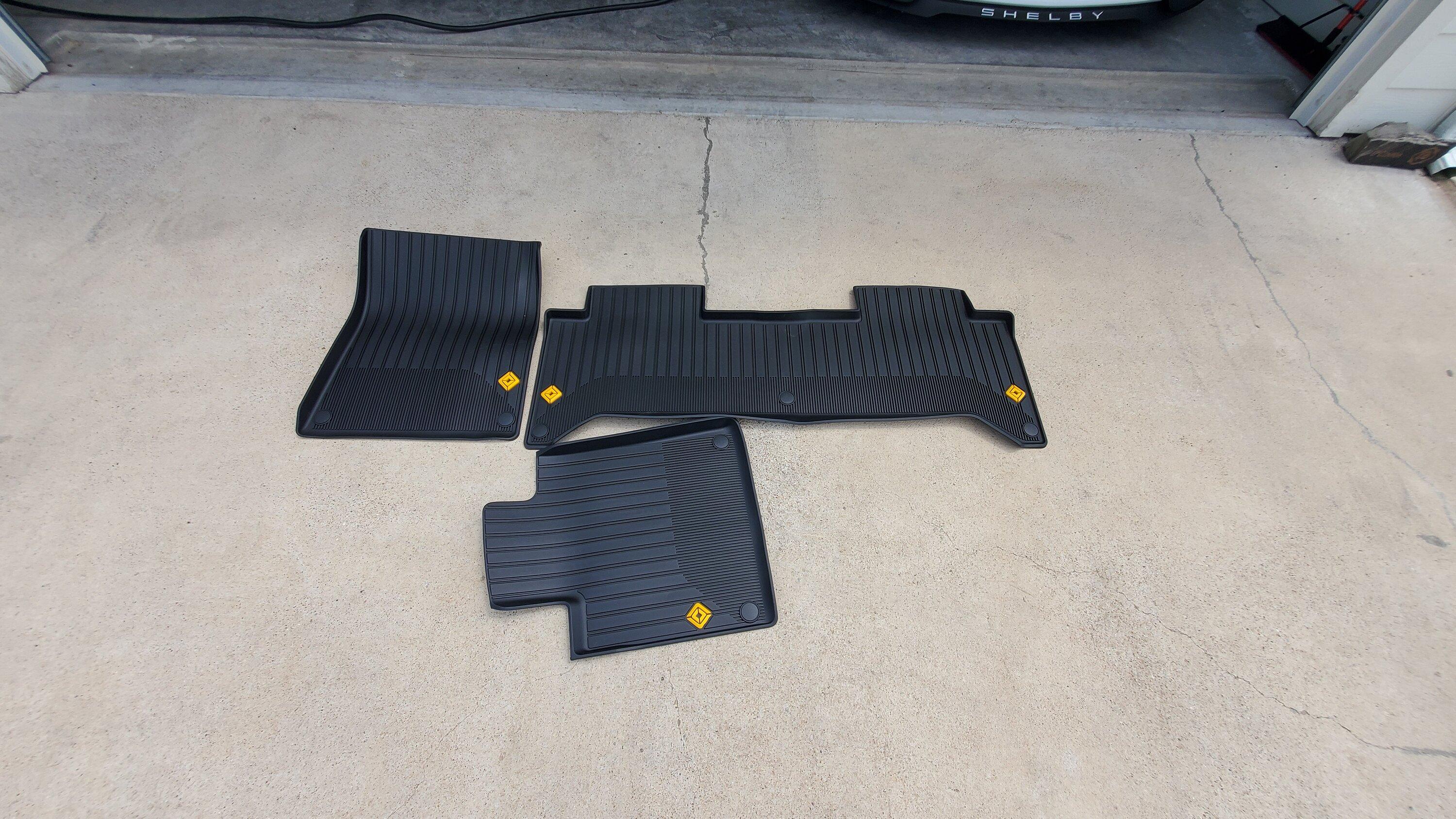 Rivian R1T R1S Yellow Logo All Weather Floor Mats now available in Gear Shop for both R1S & R1T 20230601_150341