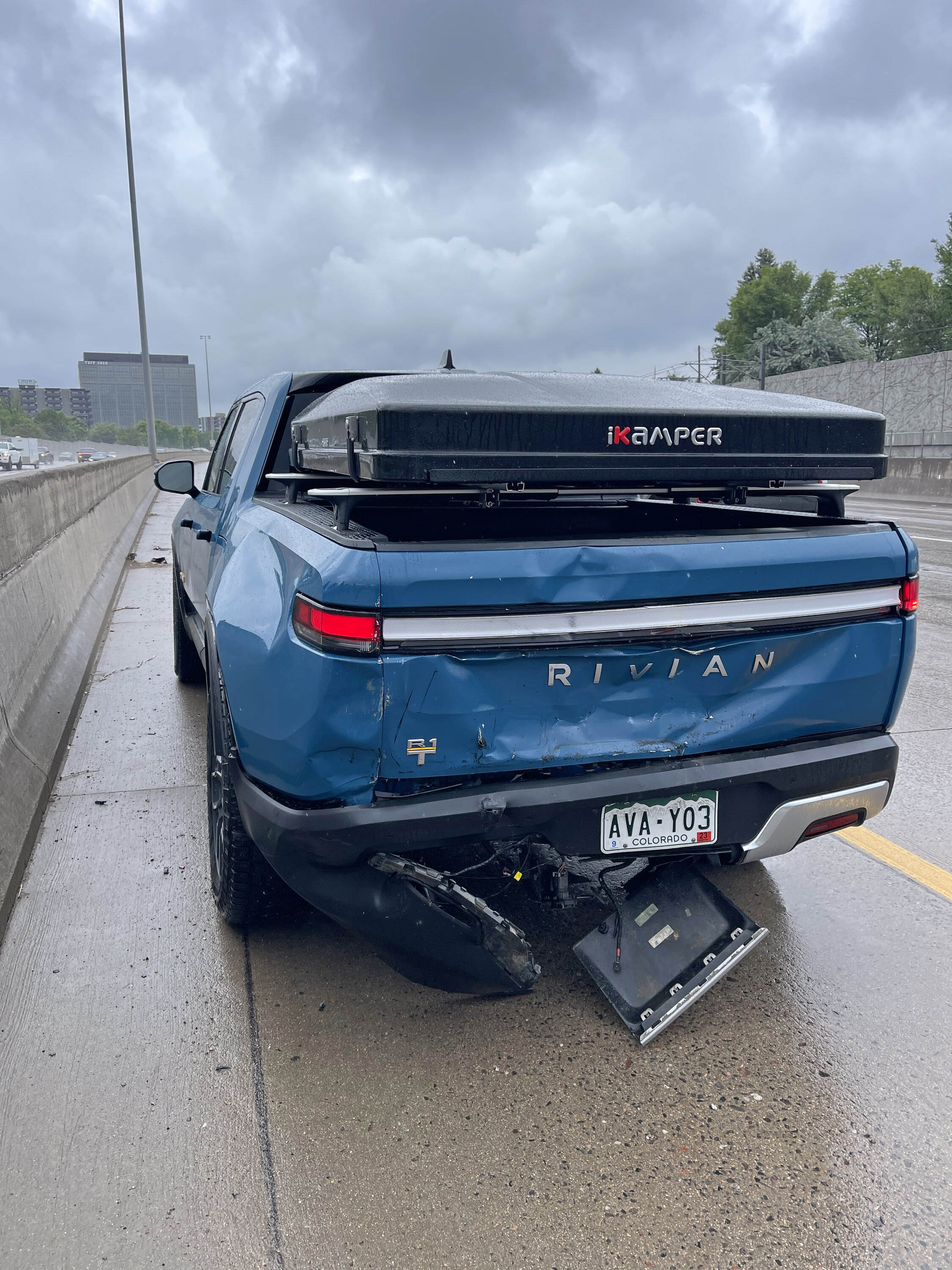 Rivian R1T R1S We're OK, but our R1T is not..... rear ended accident rivian r1t accident rear ended