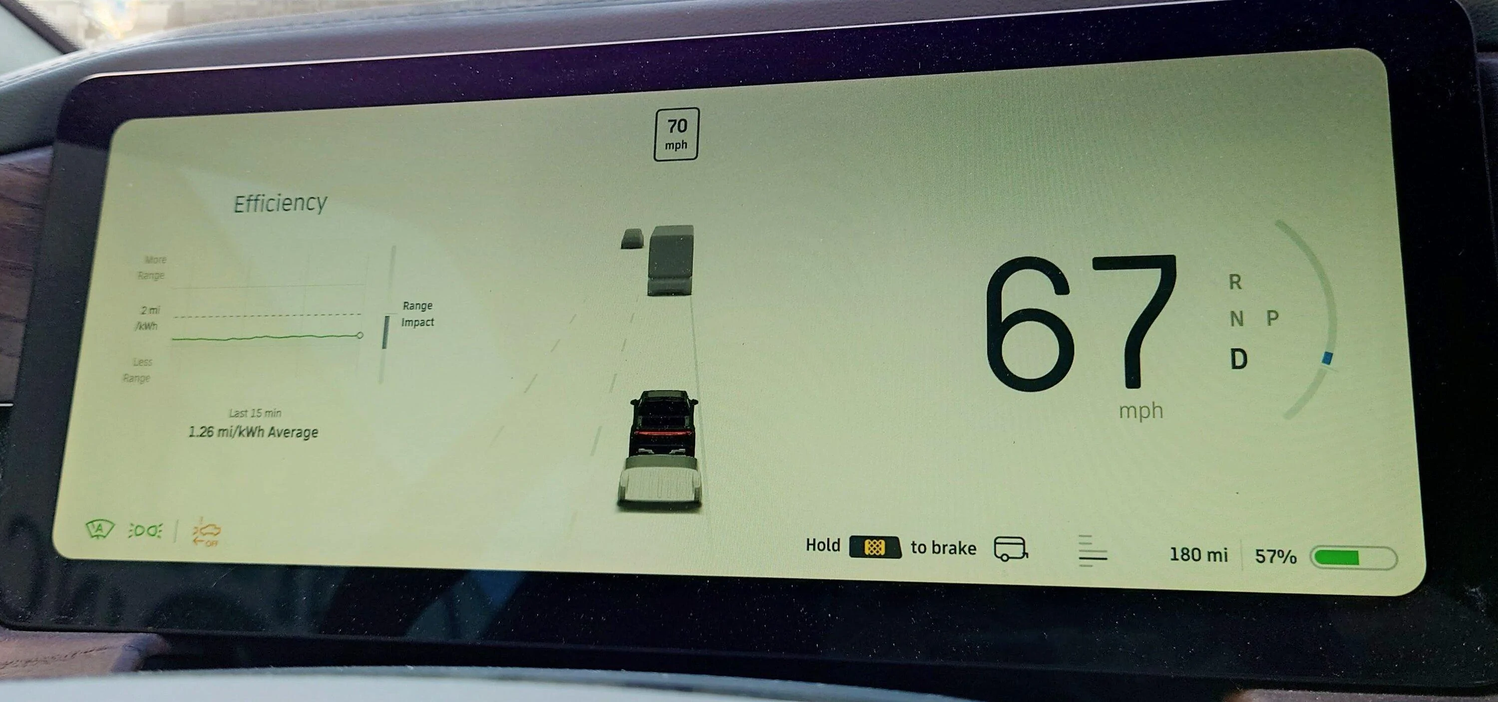 Rivian R1T R1S Range Test Towing a nuCamp Tab400 20230409_183054~2