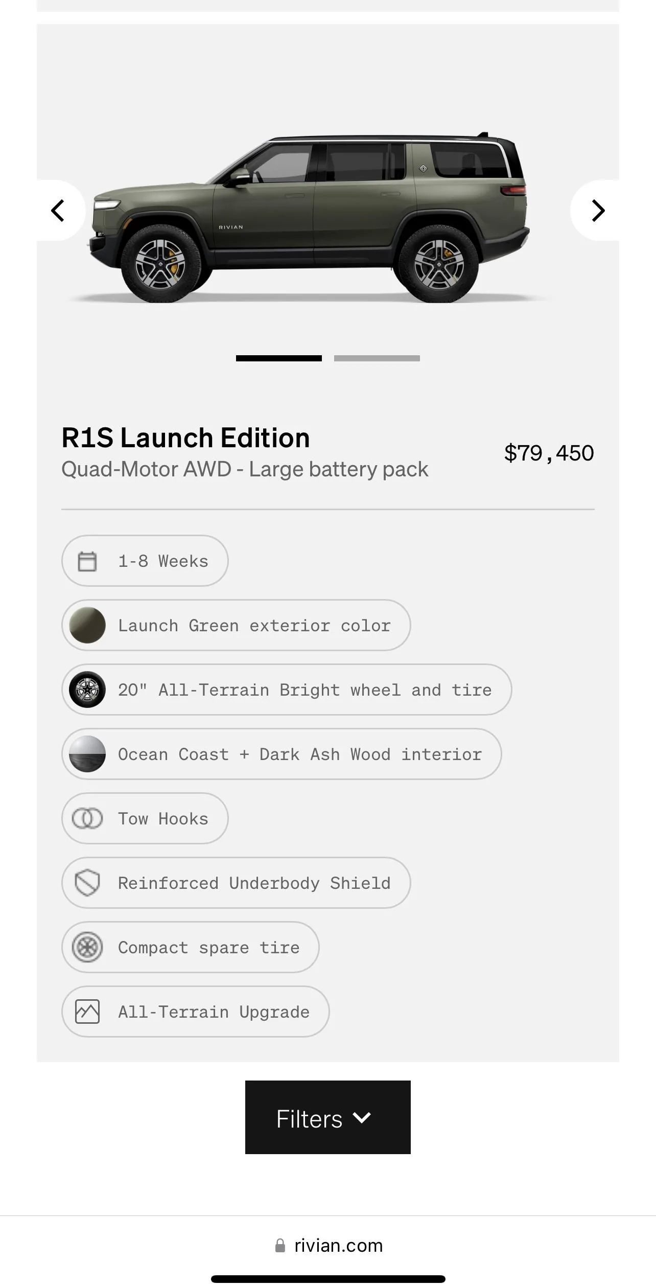 Rivian R1T R1S R1S Shop access live with lots of inventory! IMG_7569