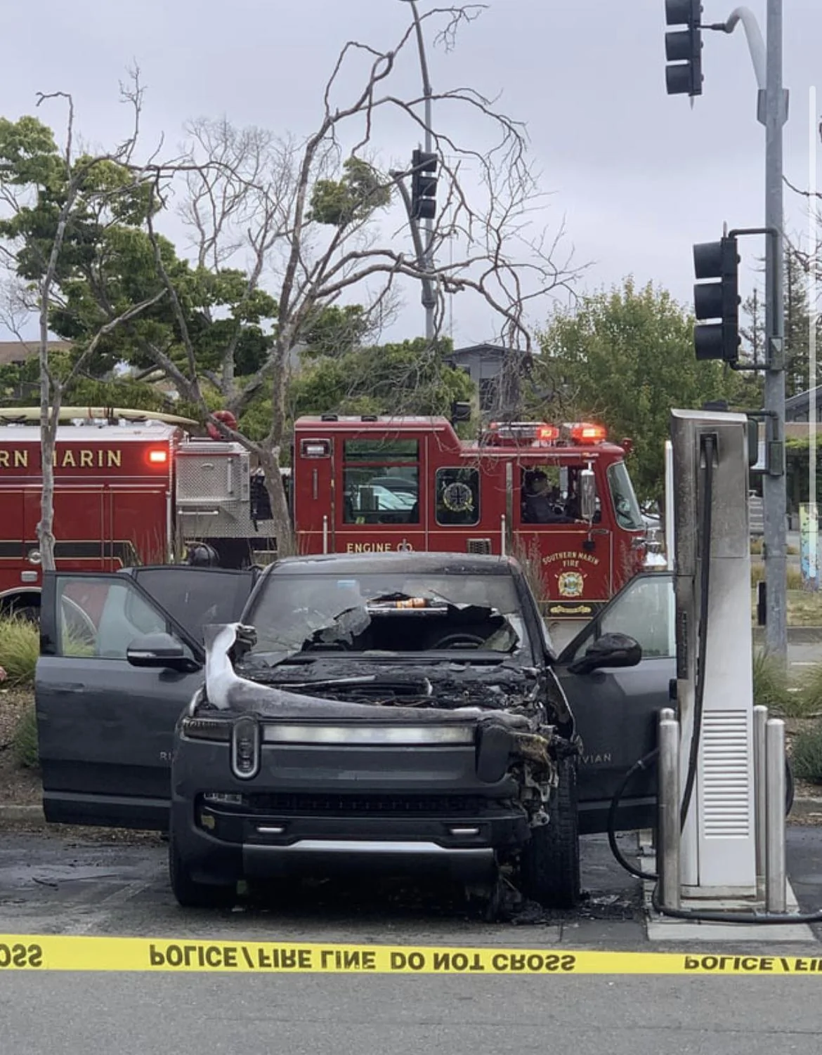 Rivian R1T R1S Electrify America burns a Rivian down IMG_5863