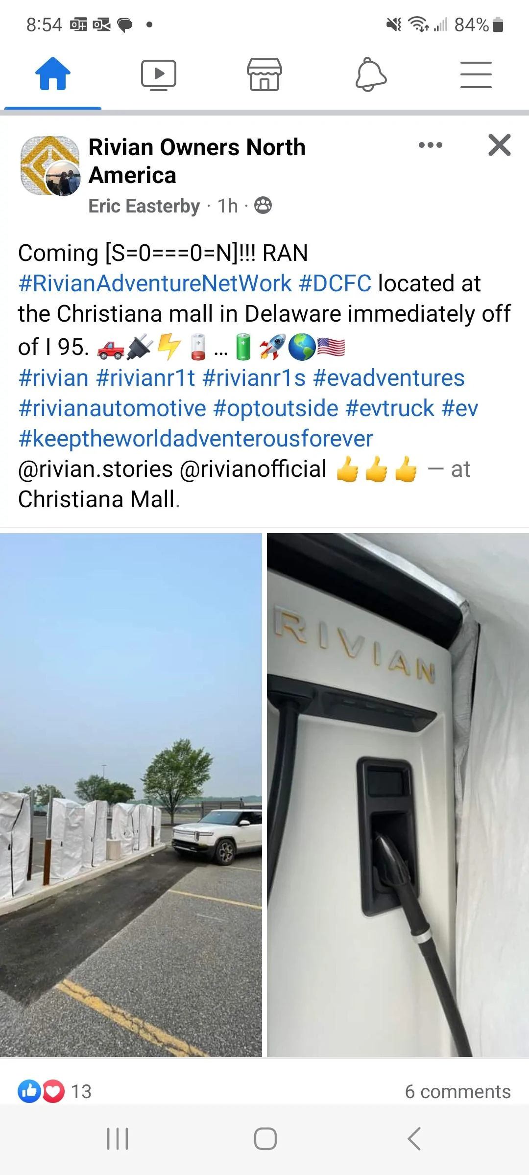 Rivian R1T R1S RAN Rivian Charging Stations Locations Map via Google Maps Screenshot_20230608_085406_Facebook