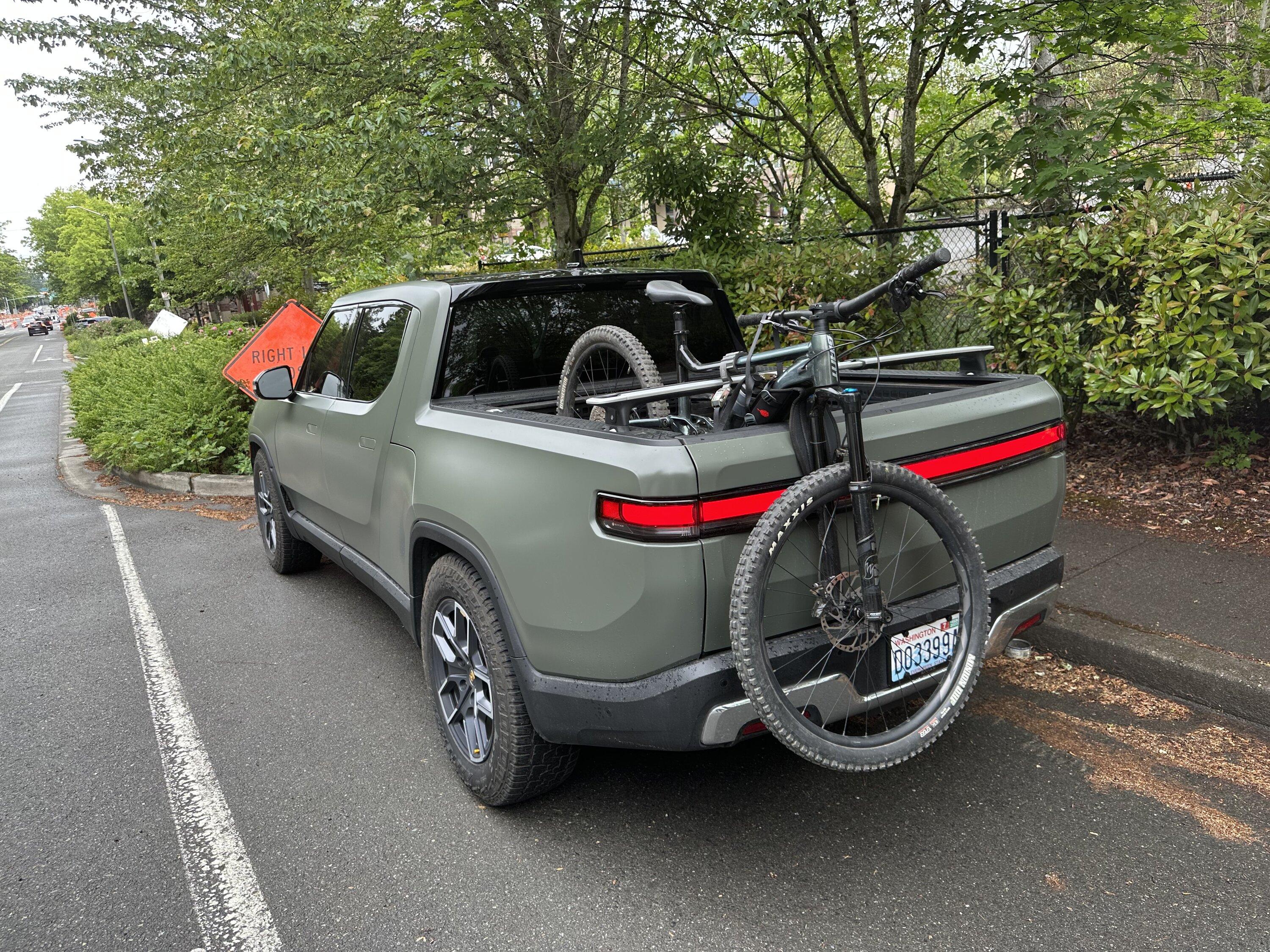 Rivian R1T R1S Official Rivian Bike Pad for R1T Tailgate - First Look! ?‍♀️ (updated w/ photos in use) IMG_1742