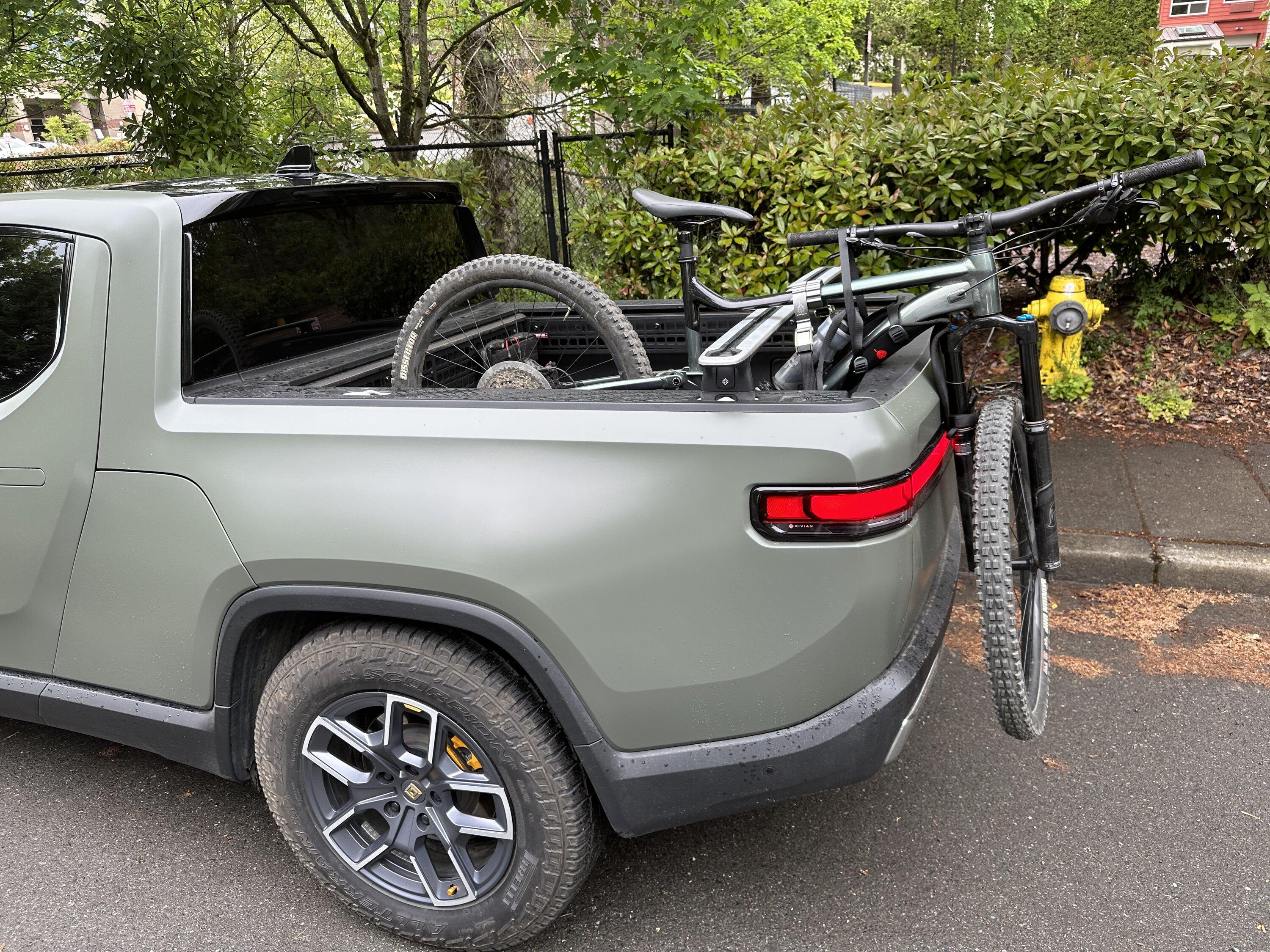 Rivian R1T R1S Official Rivian Bike Pad for R1T Tailgate - First Look! ?‍♀️ (updated w/ photos in use) IMG_1743